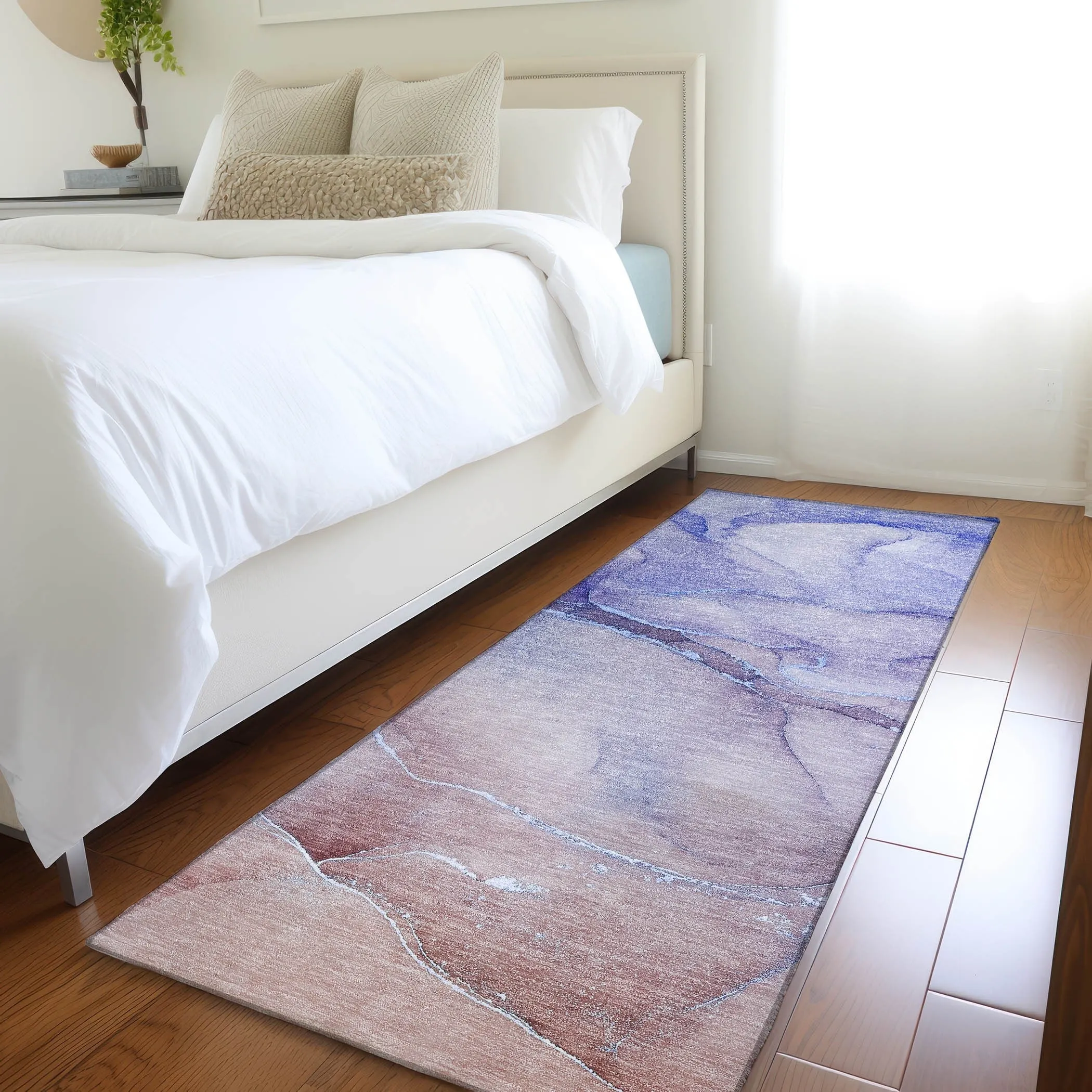 Machine Washable Indoor/ Outdoor Watercolor Chantille Rug