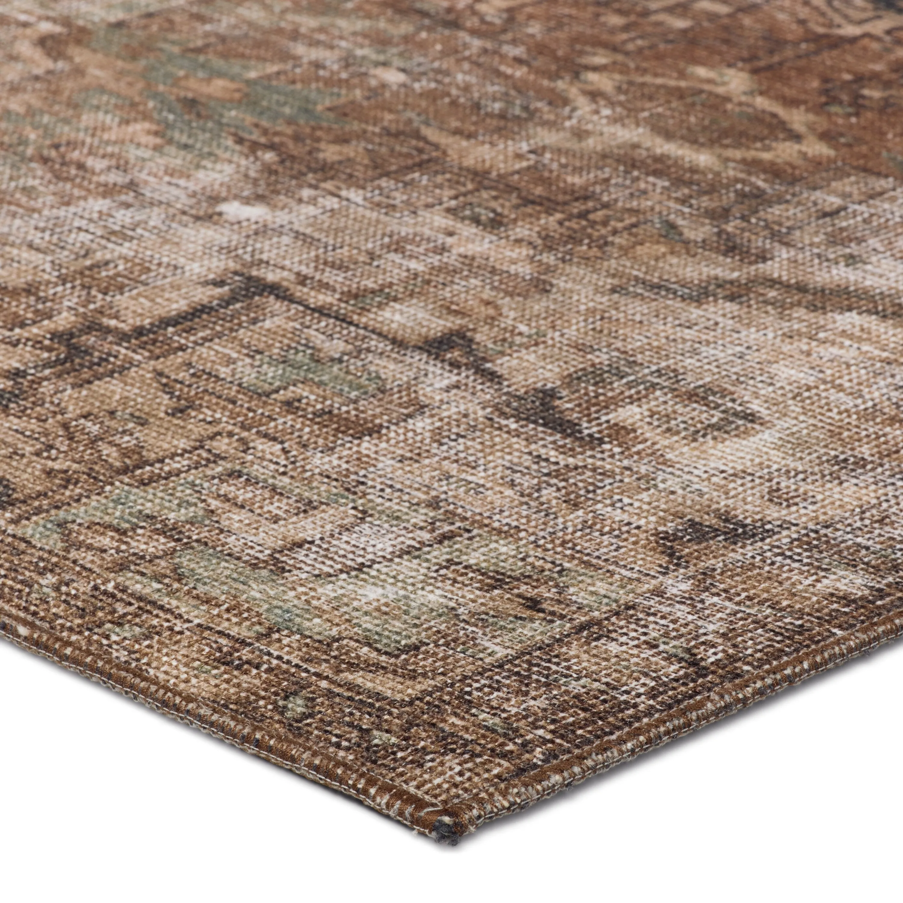 Machine Washable Kate Lester   Jaipur Living Minita Medallion Brown/ Tan Area Rug