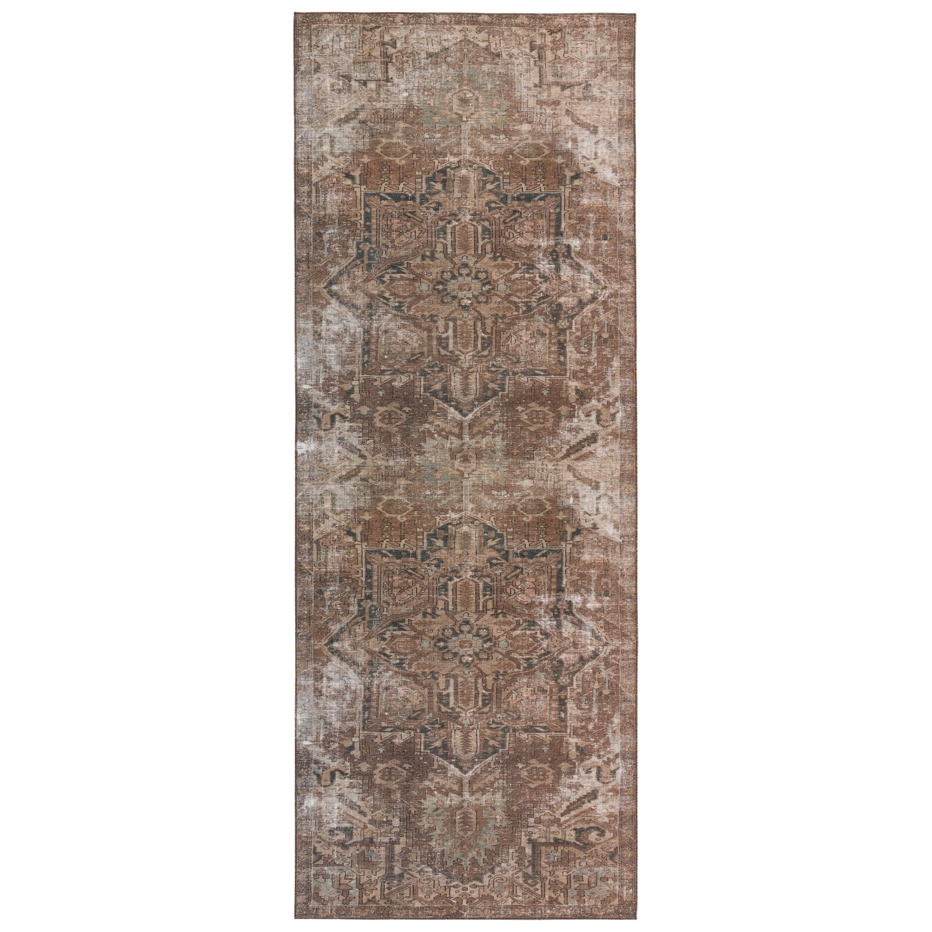 Machine Washable Kate Lester   Jaipur Living Minita Medallion Brown/ Tan Area Rug