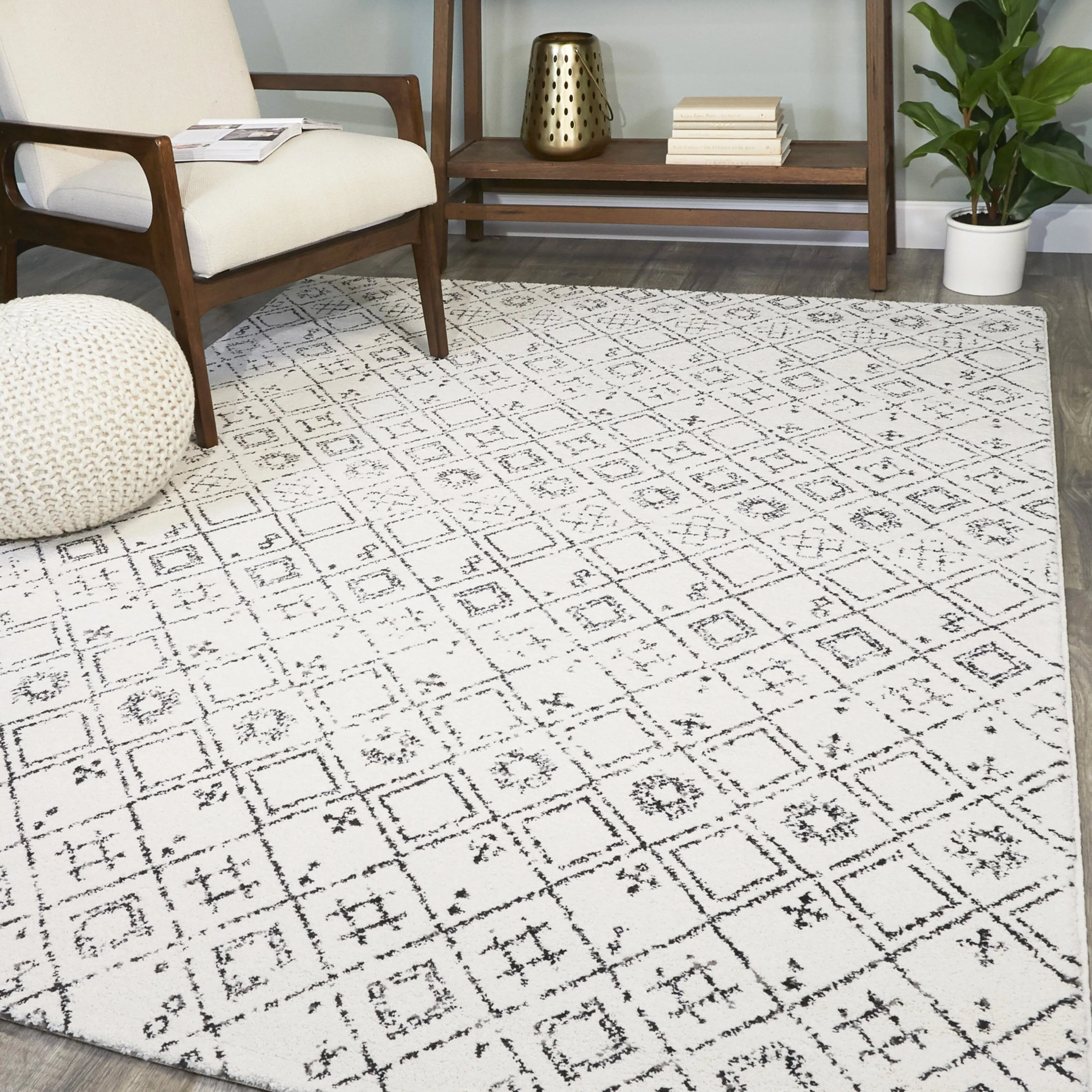 Marcel Geometric Trellis Area Rug