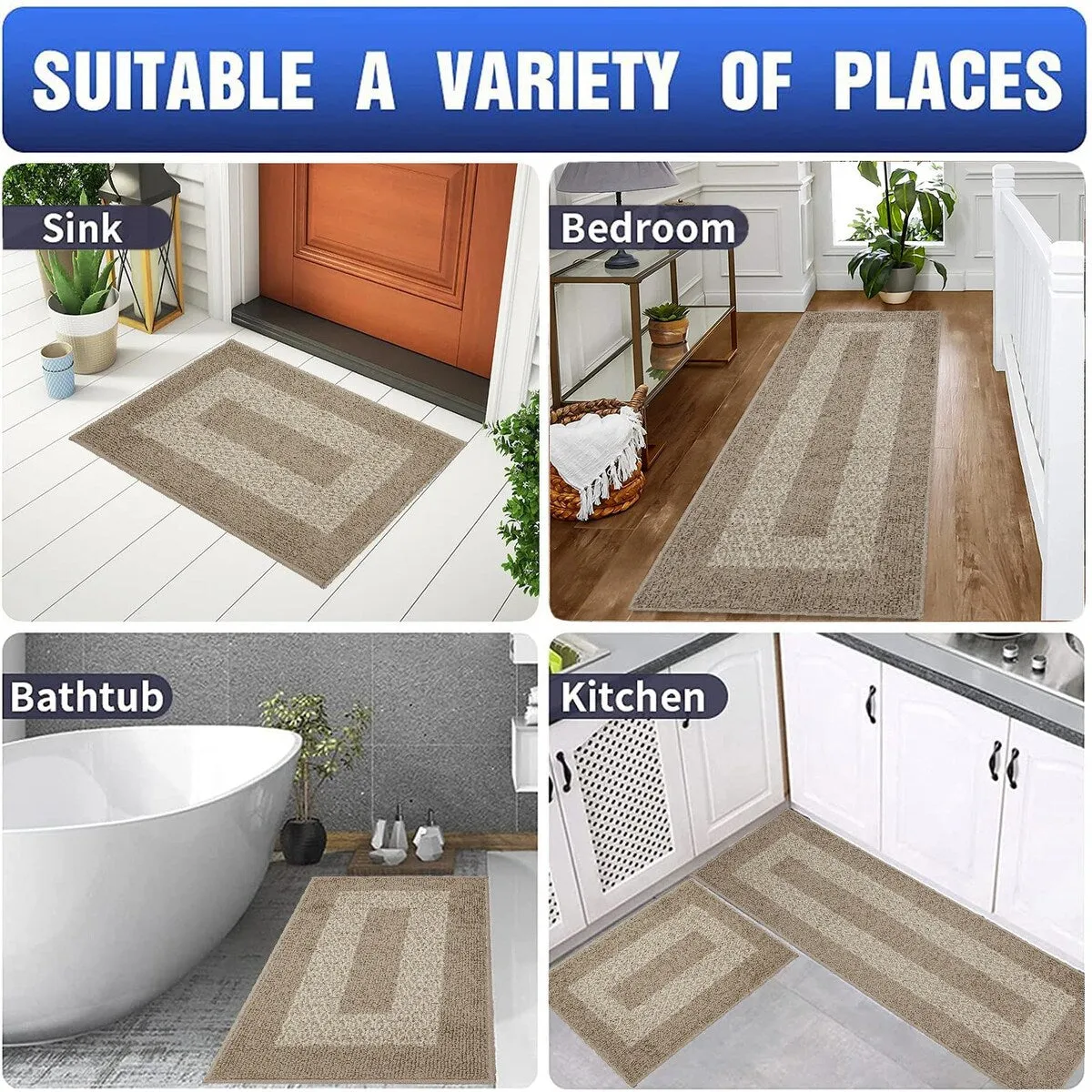 Marina Decoration Decor Non-Slip Rubber Back Runner Carpet Floor Area Rug Indoor Accent Decorative Mat. Diamond Design