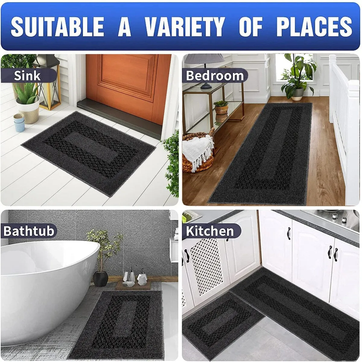 Marina Decoration Decor Non-Slip Rubber Back Runner Carpet Floor Area Rug Indoor Accent Decorative Mat. Diamond Design