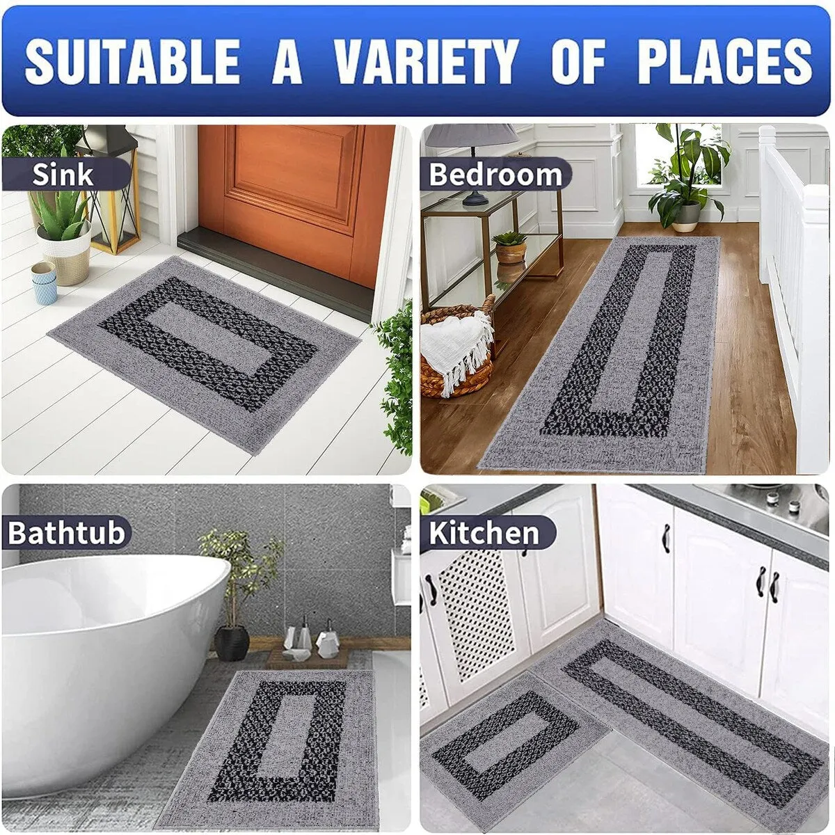 Marina Decoration Decor Non-Slip Rubber Back Runner Carpet Floor Area Rug Indoor Accent Decorative Mat. Diamond Design