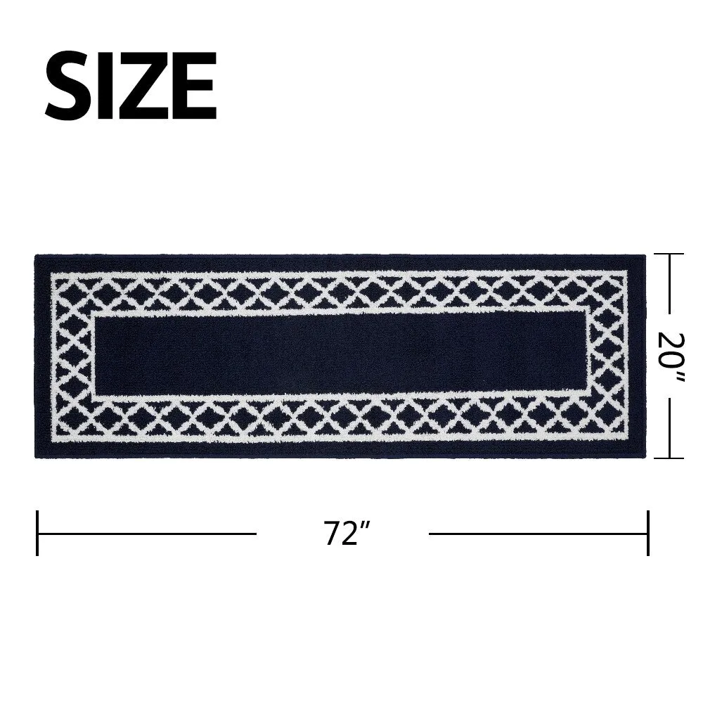Marina Decoration Decor Non-Slip Rubber Back Runner Carpet Floor Area Rug Indoor Accent Decorative Mat. Moroccan Trellis Design