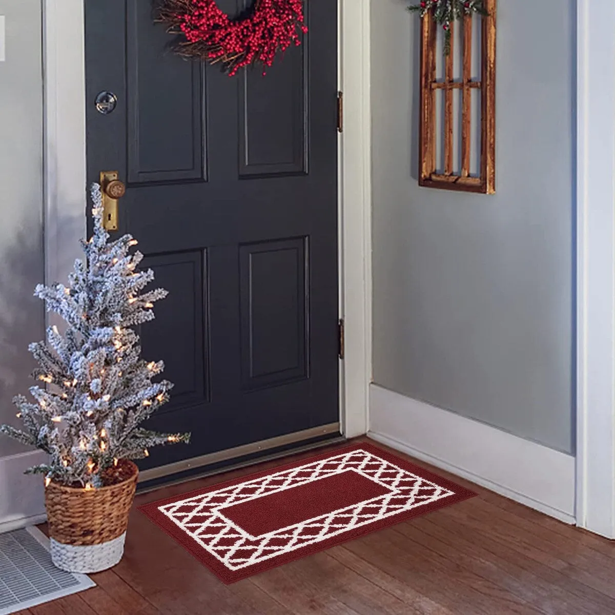 Marina Decoration Decor Non-Slip Rubber Back Runner Carpet Floor Area Rug Indoor Accent Decorative Mat. Moroccan Trellis Design