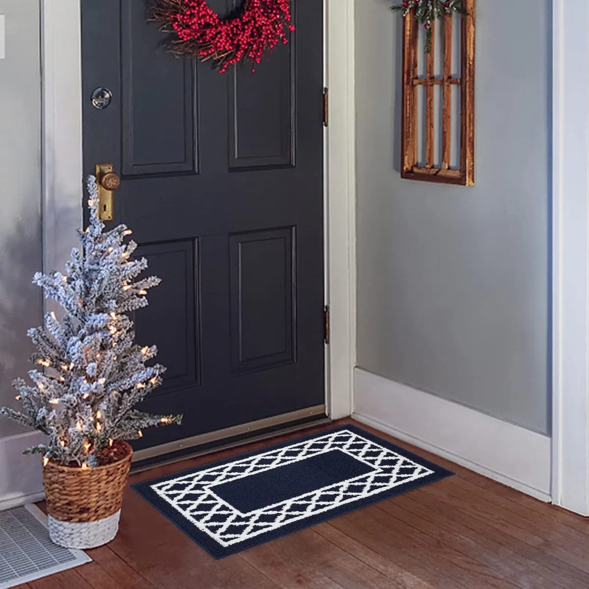 Marina Decoration Decor Non-Slip Rubber Back Runner Carpet Floor Area Rug Indoor Accent Decorative Mat. Moroccan Trellis Design