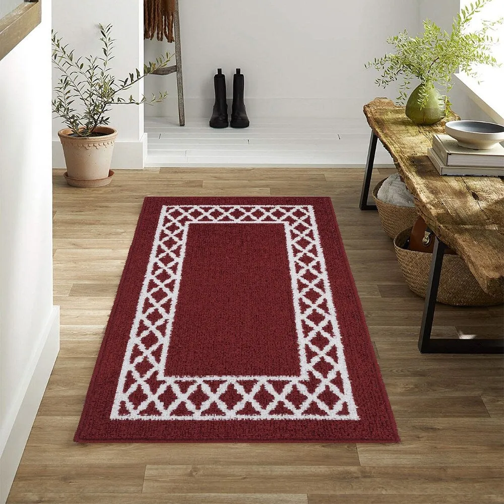 Marina Decoration Decor Non-Slip Rubber Back Runner Carpet Floor Area Rug Indoor Accent Decorative Mat. Moroccan Trellis Design