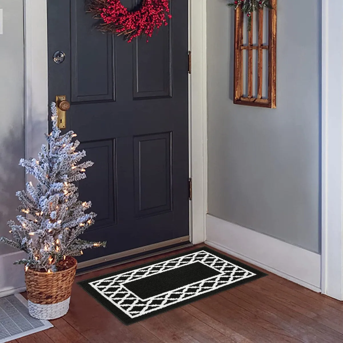 Marina Decoration Decor Non-Slip Rubber Back Runner Carpet Floor Area Rug Indoor Accent Decorative Mat. Moroccan Trellis Design