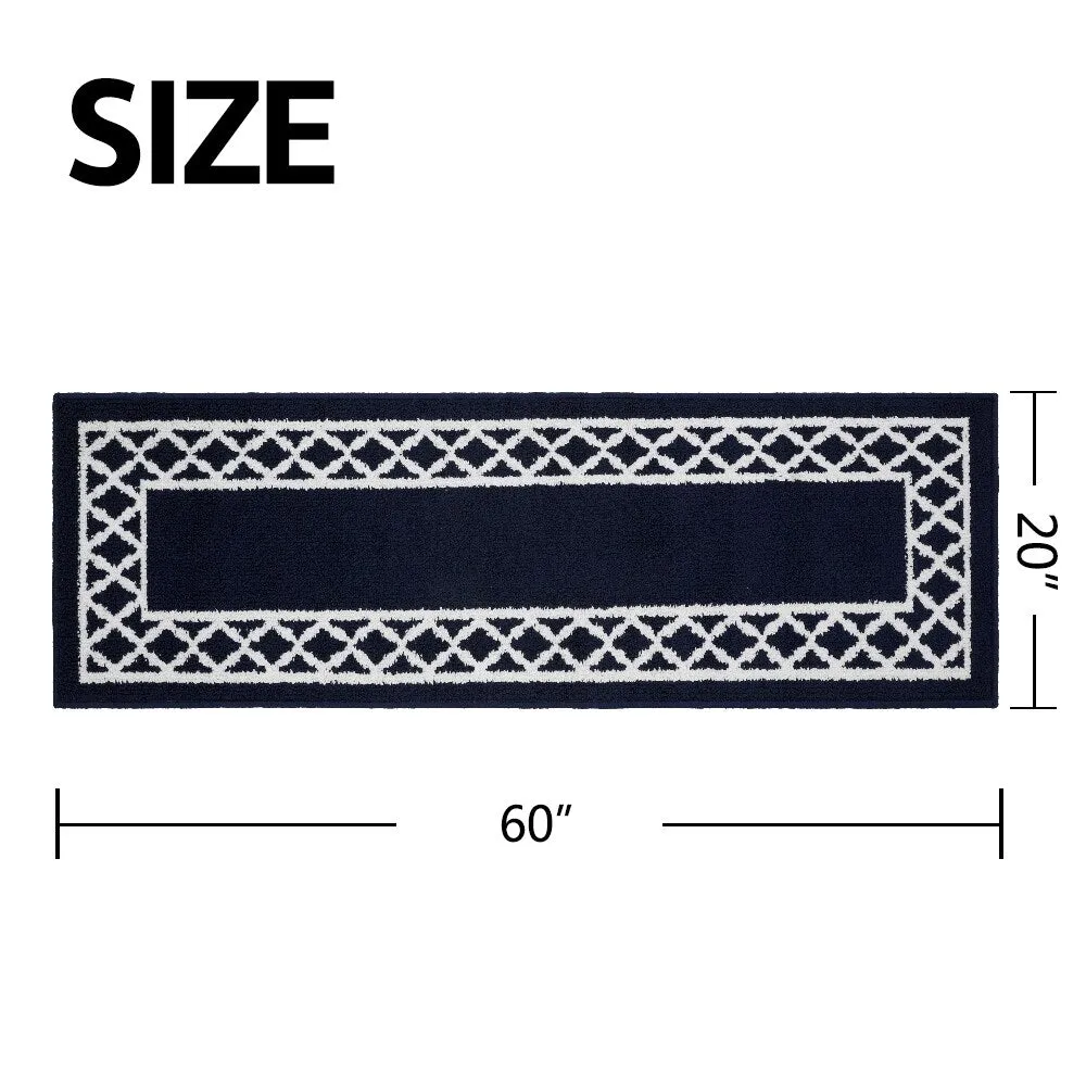 Marina Decoration Decor Non-Slip Rubber Back Runner Carpet Floor Area Rug Indoor Accent Decorative Mat. Moroccan Trellis Design
