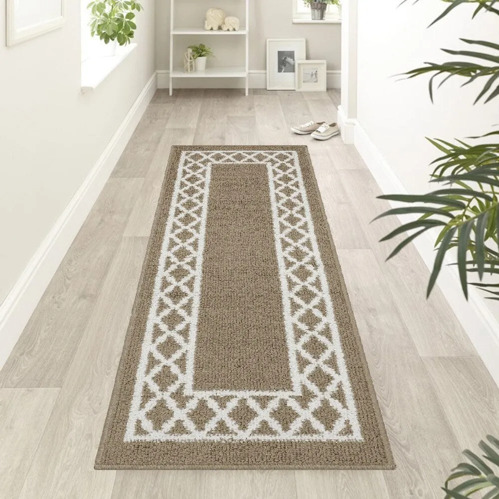 Marina Decoration Decor Non-Slip Rubber Back Runner Carpet Floor Area Rug Indoor Accent Decorative Mat. Moroccan Trellis Design