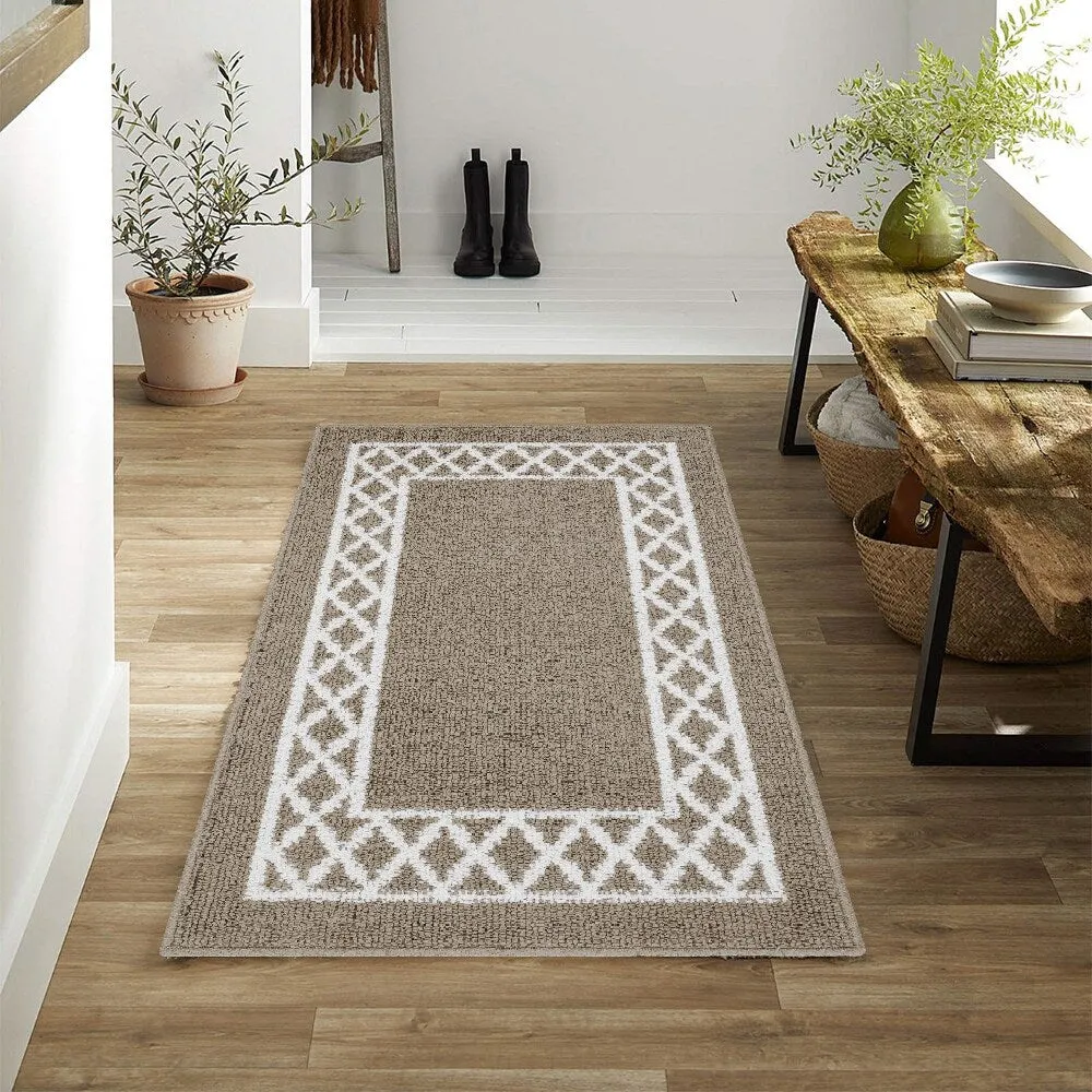 Marina Decoration Decor Non-Slip Rubber Back Runner Carpet Floor Area Rug Indoor Accent Decorative Mat. Moroccan Trellis Design