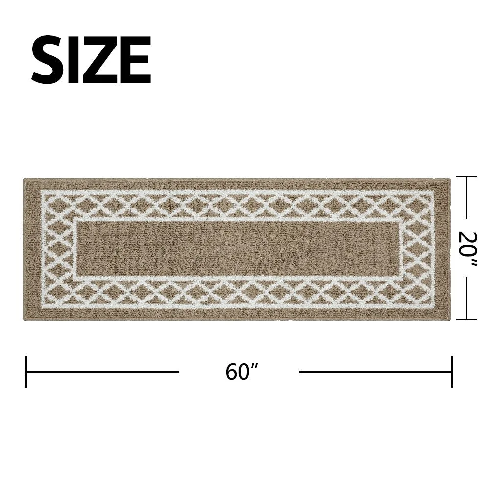 Marina Decoration Decor Non-Slip Rubber Back Runner Carpet Floor Area Rug Indoor Accent Decorative Mat. Moroccan Trellis Design