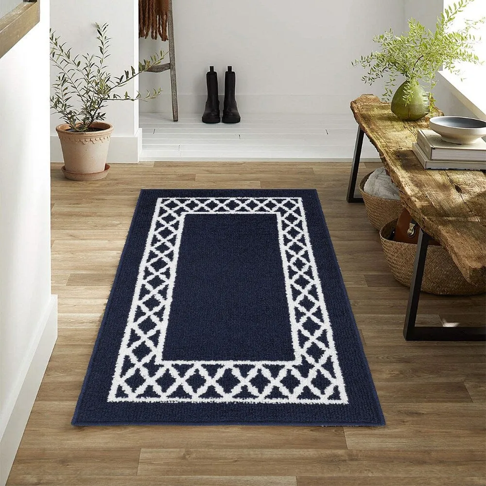Marina Decoration Decor Non-Slip Rubber Back Runner Carpet Floor Area Rug Indoor Accent Decorative Mat. Moroccan Trellis Design