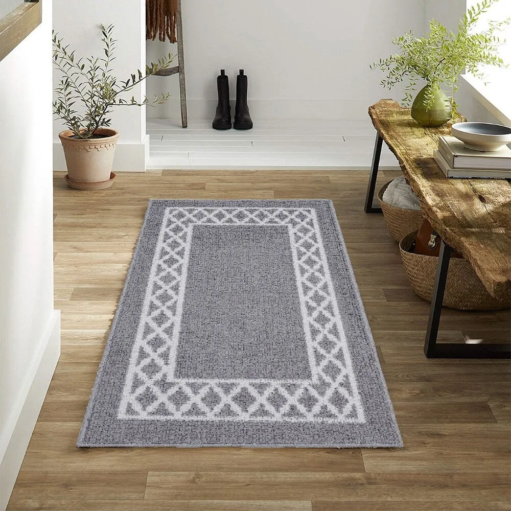 Marina Decoration Decor Non-Slip Rubber Back Runner Carpet Floor Area Rug Indoor Accent Decorative Mat. Moroccan Trellis Design