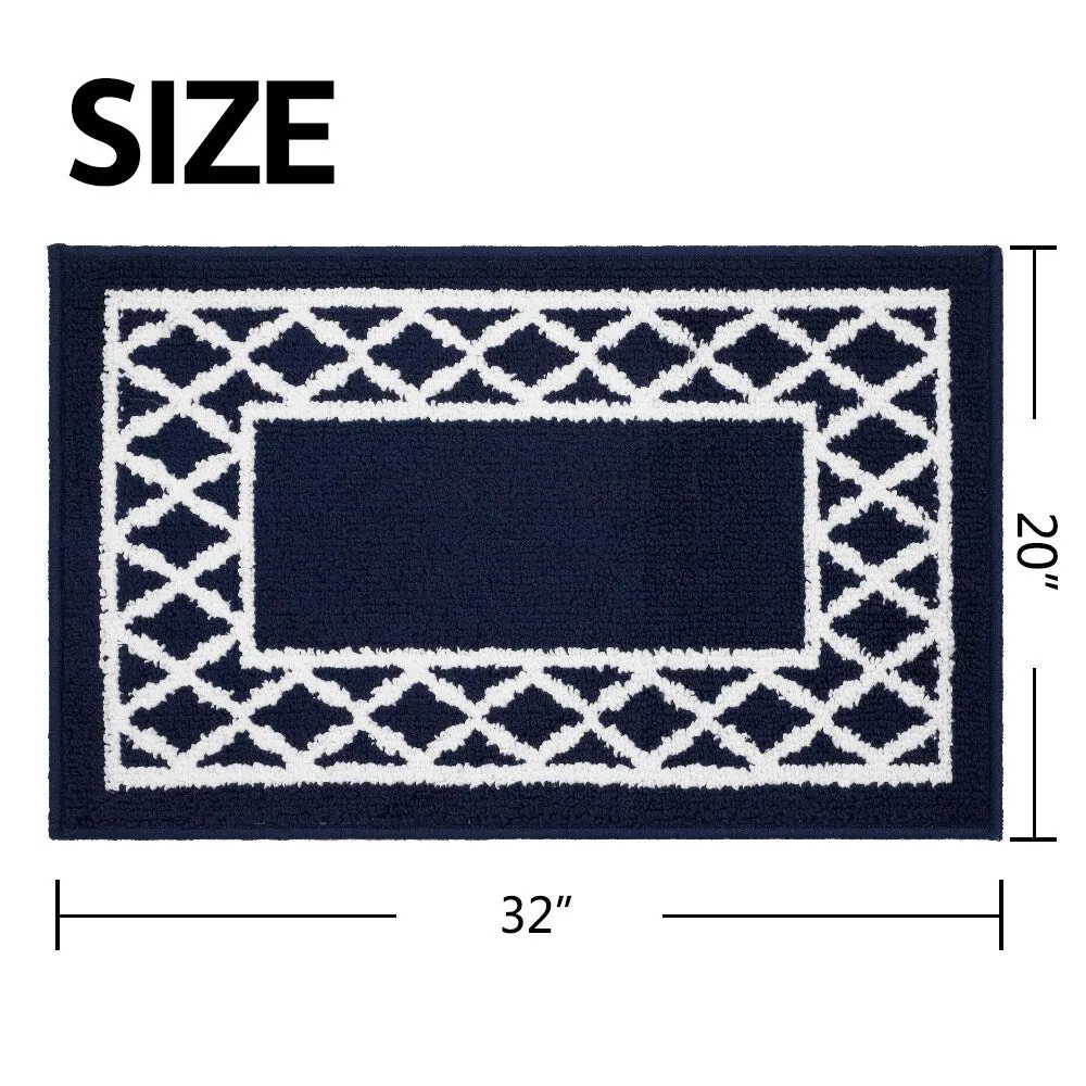 Marina Decoration Decor Non-Slip Rubber Back Runner Carpet Floor Area Rug Indoor Accent Decorative Mat. Moroccan Trellis Design