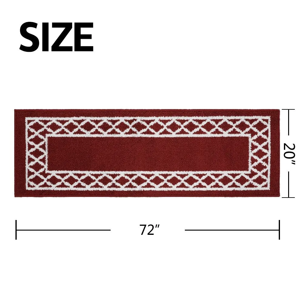 Marina Decoration Decor Non-Slip Rubber Back Runner Carpet Floor Area Rug Indoor Accent Decorative Mat. Moroccan Trellis Design