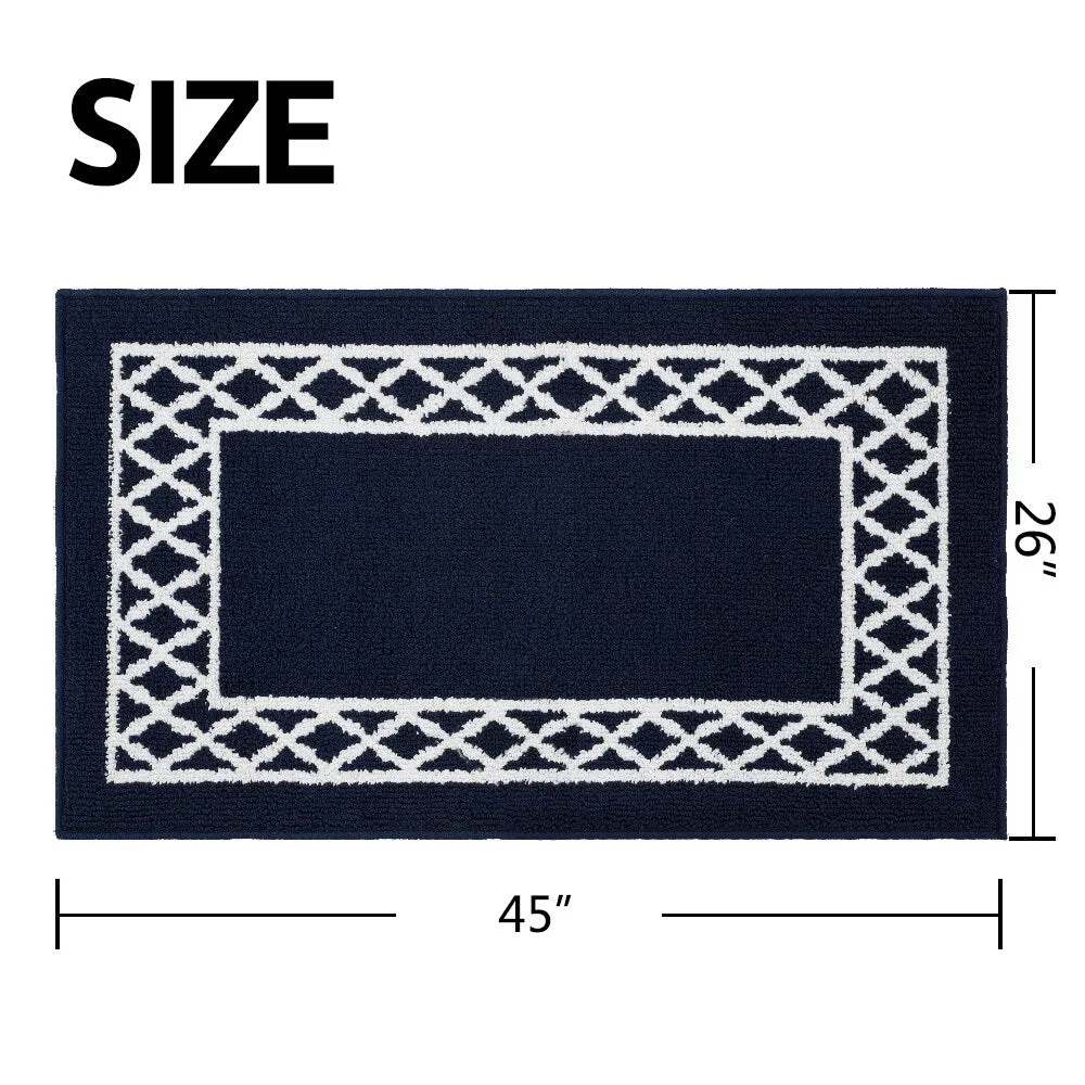 Marina Decoration Decor Non-Slip Rubber Back Runner Carpet Floor Area Rug Indoor Accent Decorative Mat. Moroccan Trellis Design