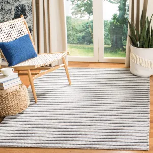 Martha Stewart by SAFAVIEH Unnie Stripe Cotton Rug - Charcoal/Grey - 5' x 7'
