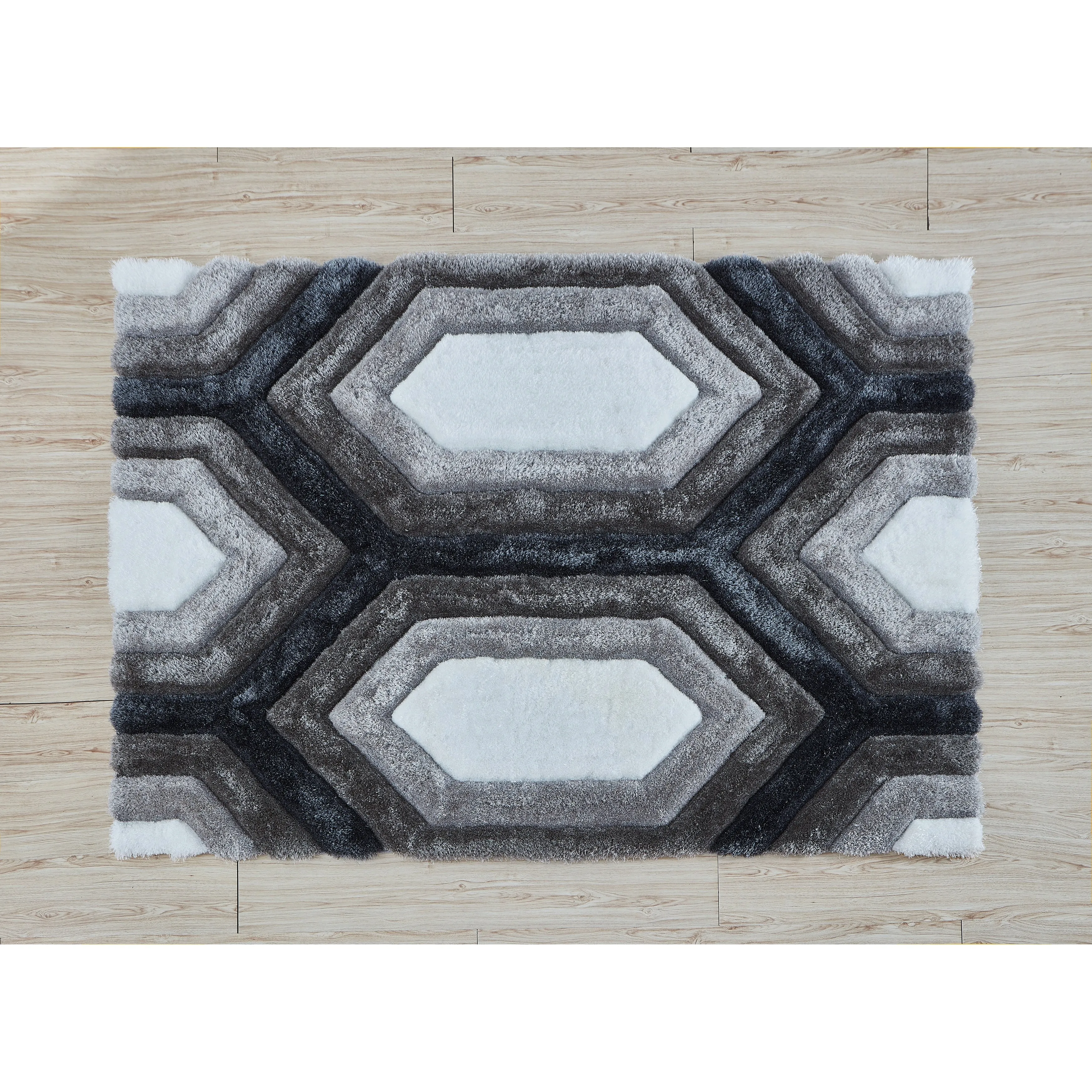 Mateos Collection Grey/White Area Rug
