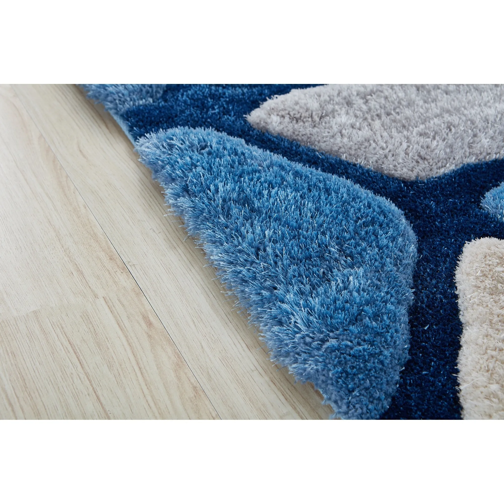 Mateos Shag Collection Blue Area Rug