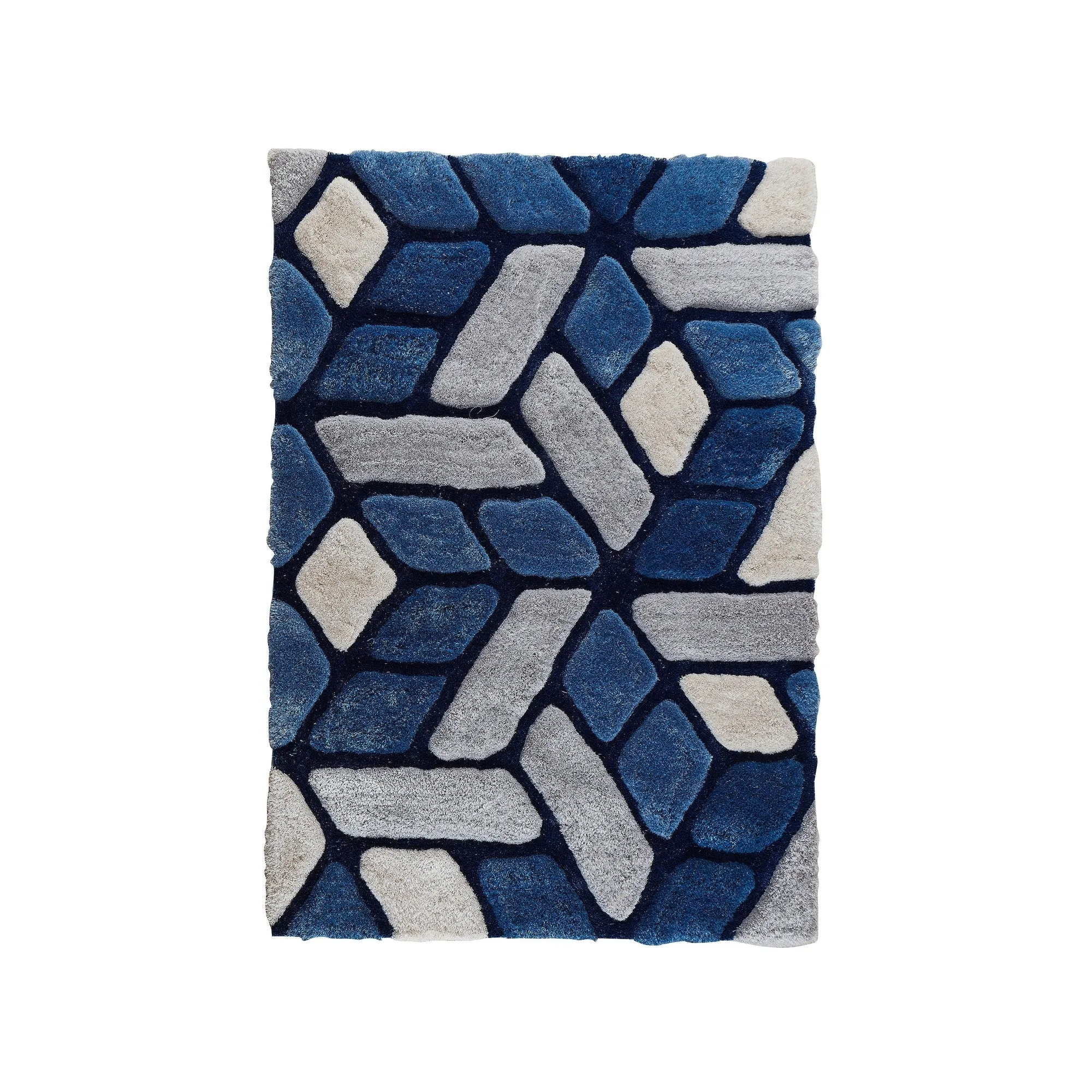 Mateos Shag Collection Blue Area Rug