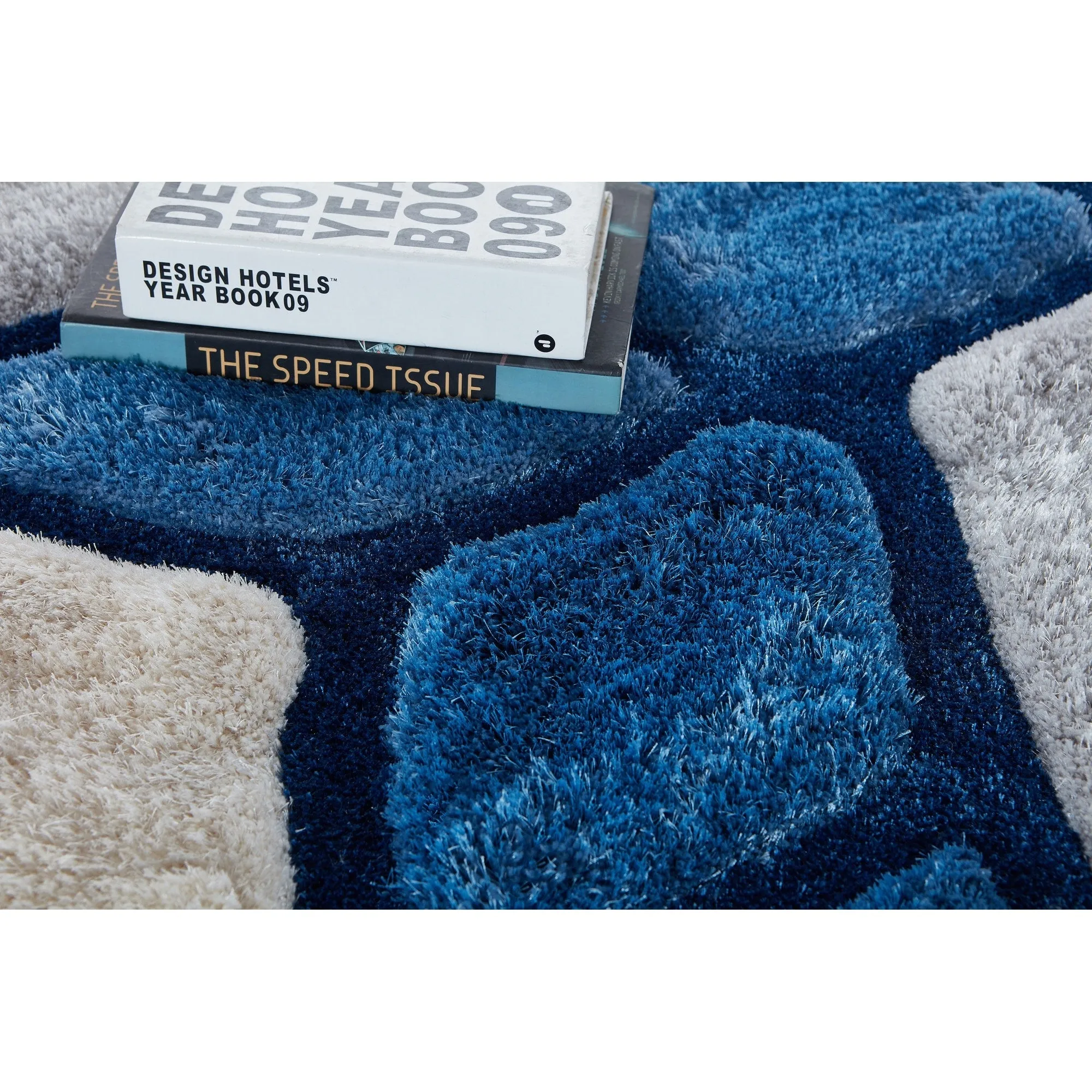Mateos Shag Collection Blue Area Rug