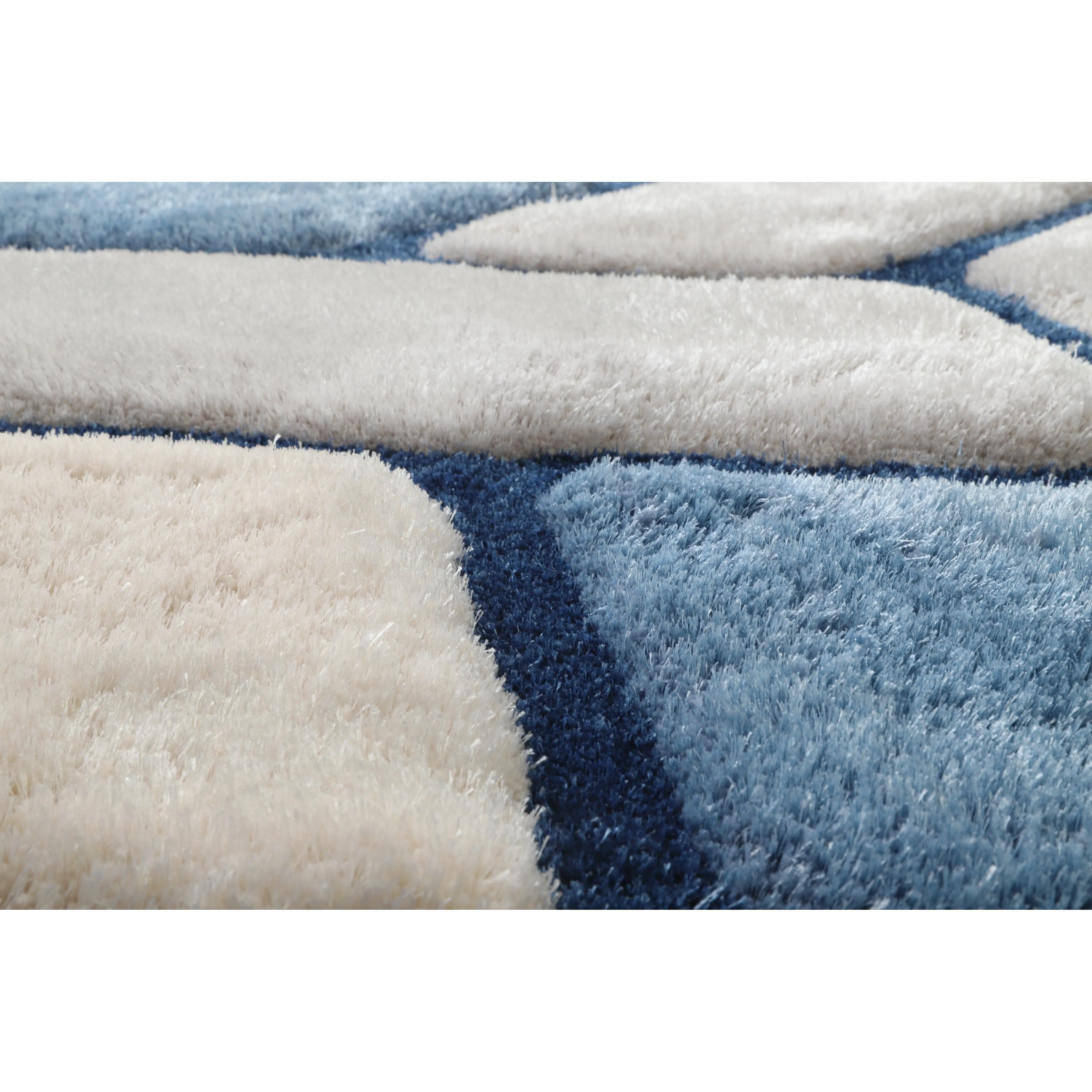 Mateos Shag Collection Blue Area Rug
