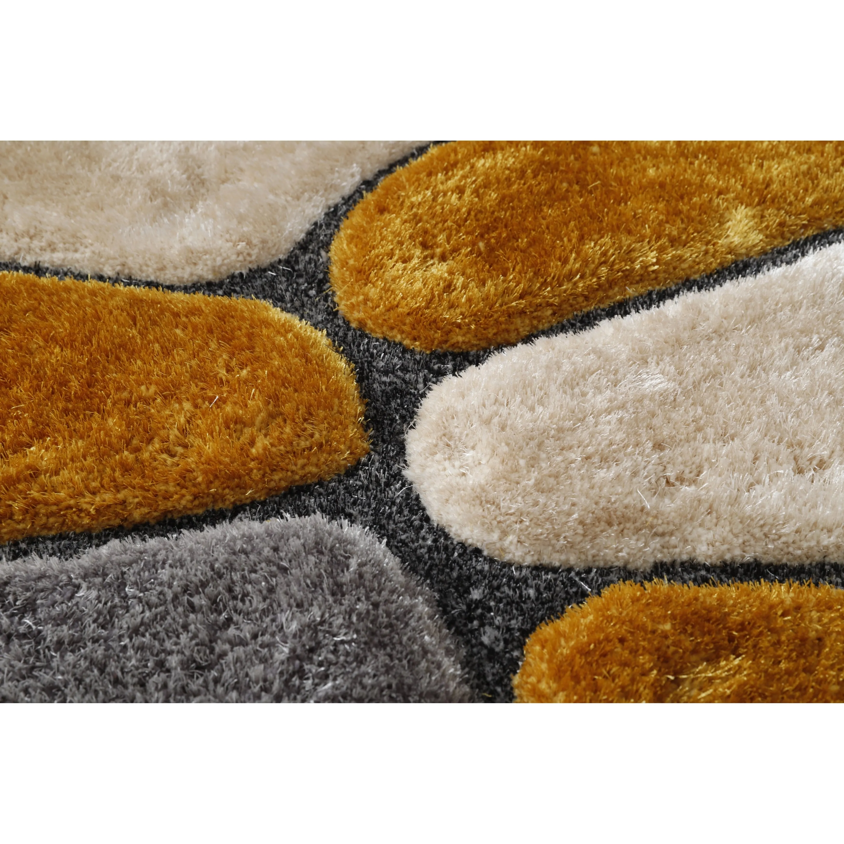Mateos Shag Collection Stone Area Rug