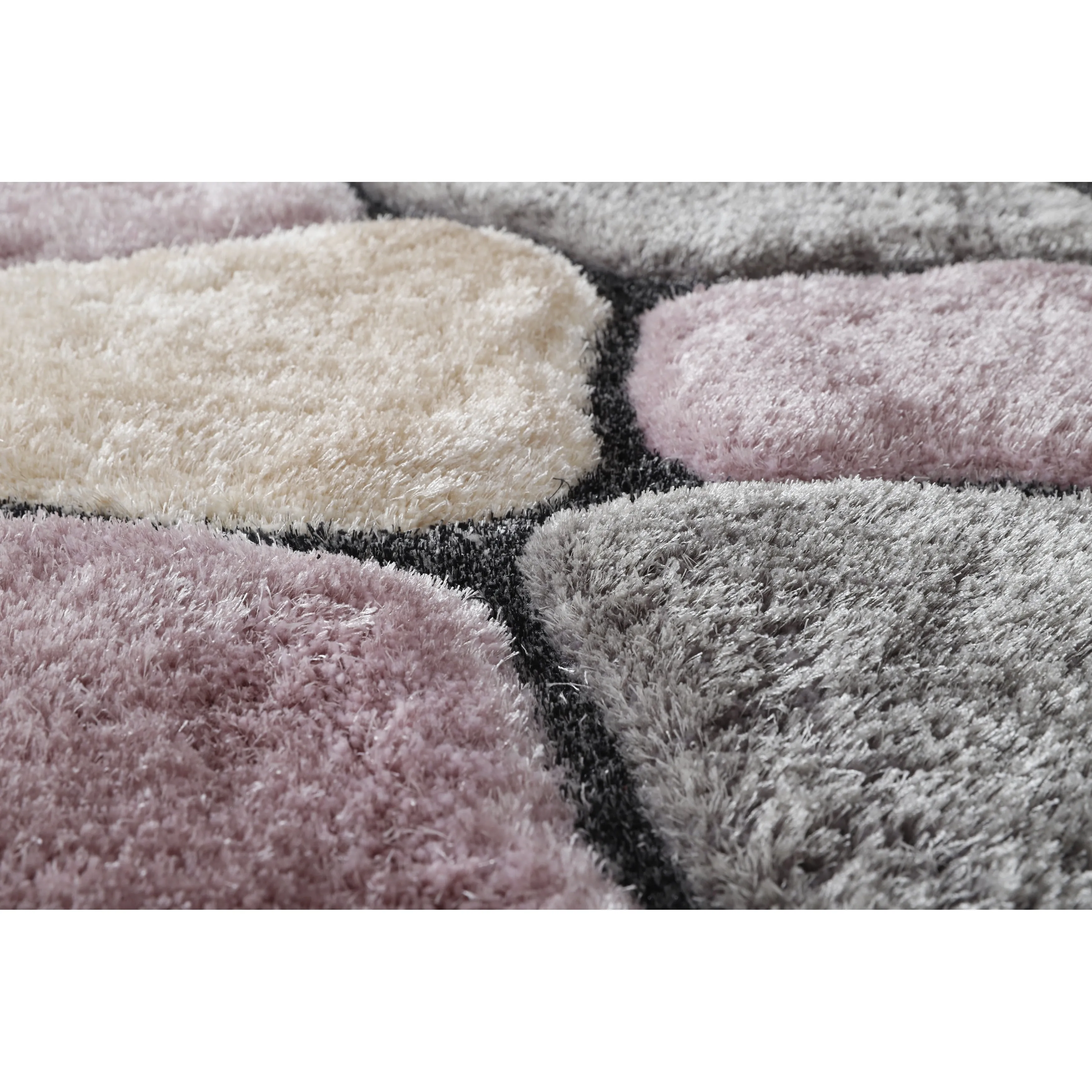 Mateos Shag Collection Stone Area Rug