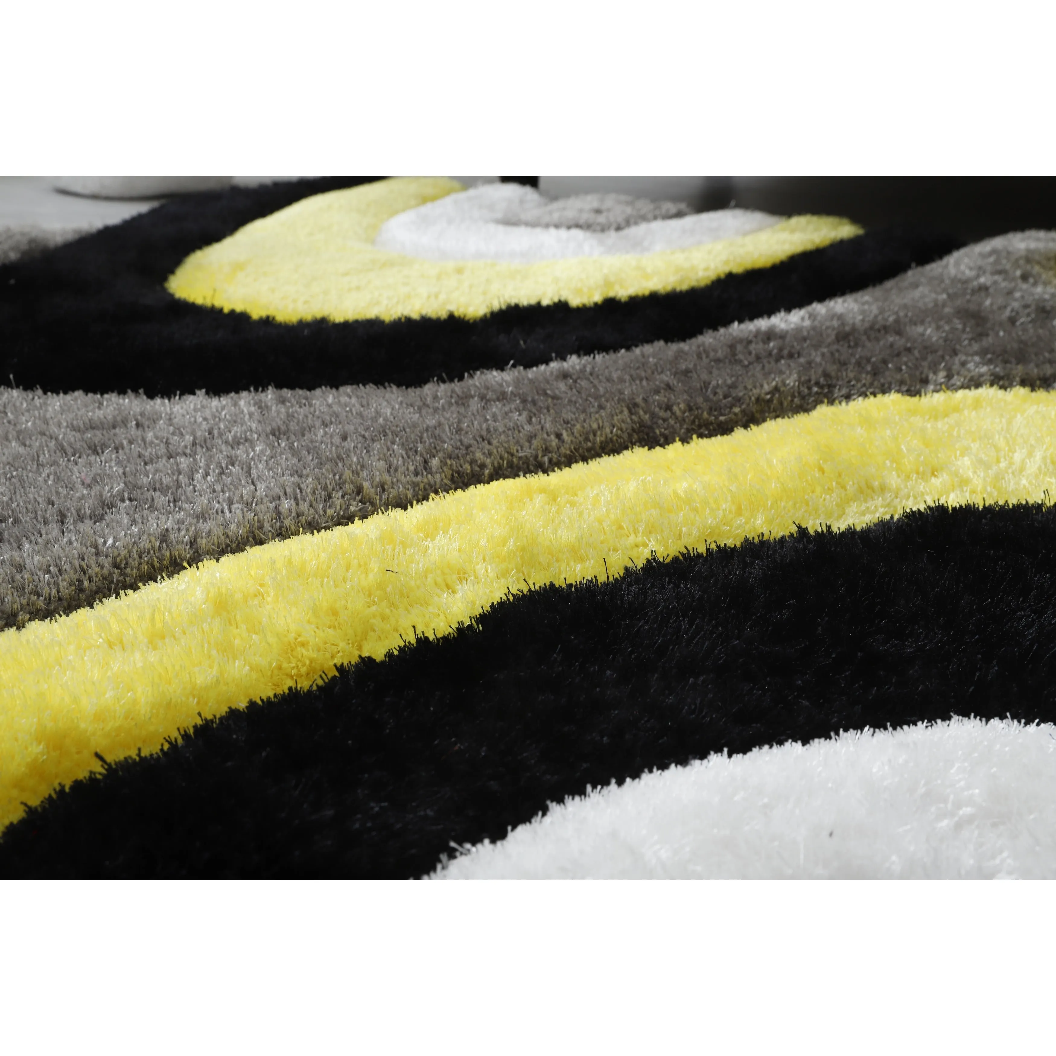 Mateos Shag Yellow/Grey Contemporary Area Rug