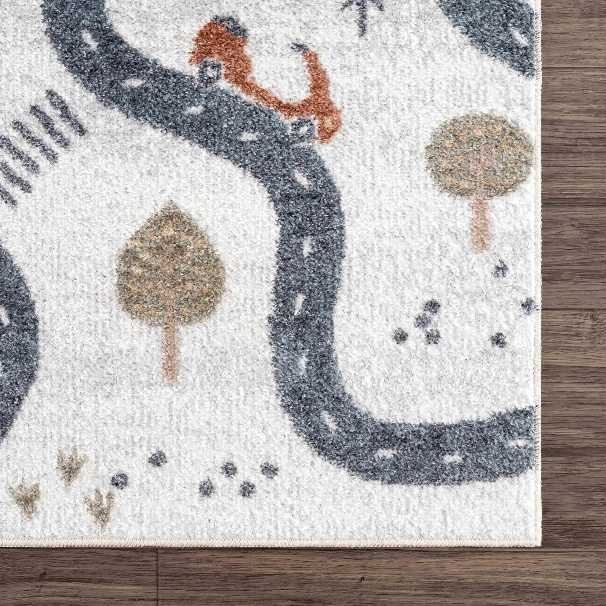 Mave Machine Washable Road Street Car Pattern Kids Room Boys Room Area Rug