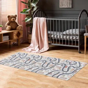 Mave Machine Washable Road Street Car Pattern Kids Room Boys Room Area Rug