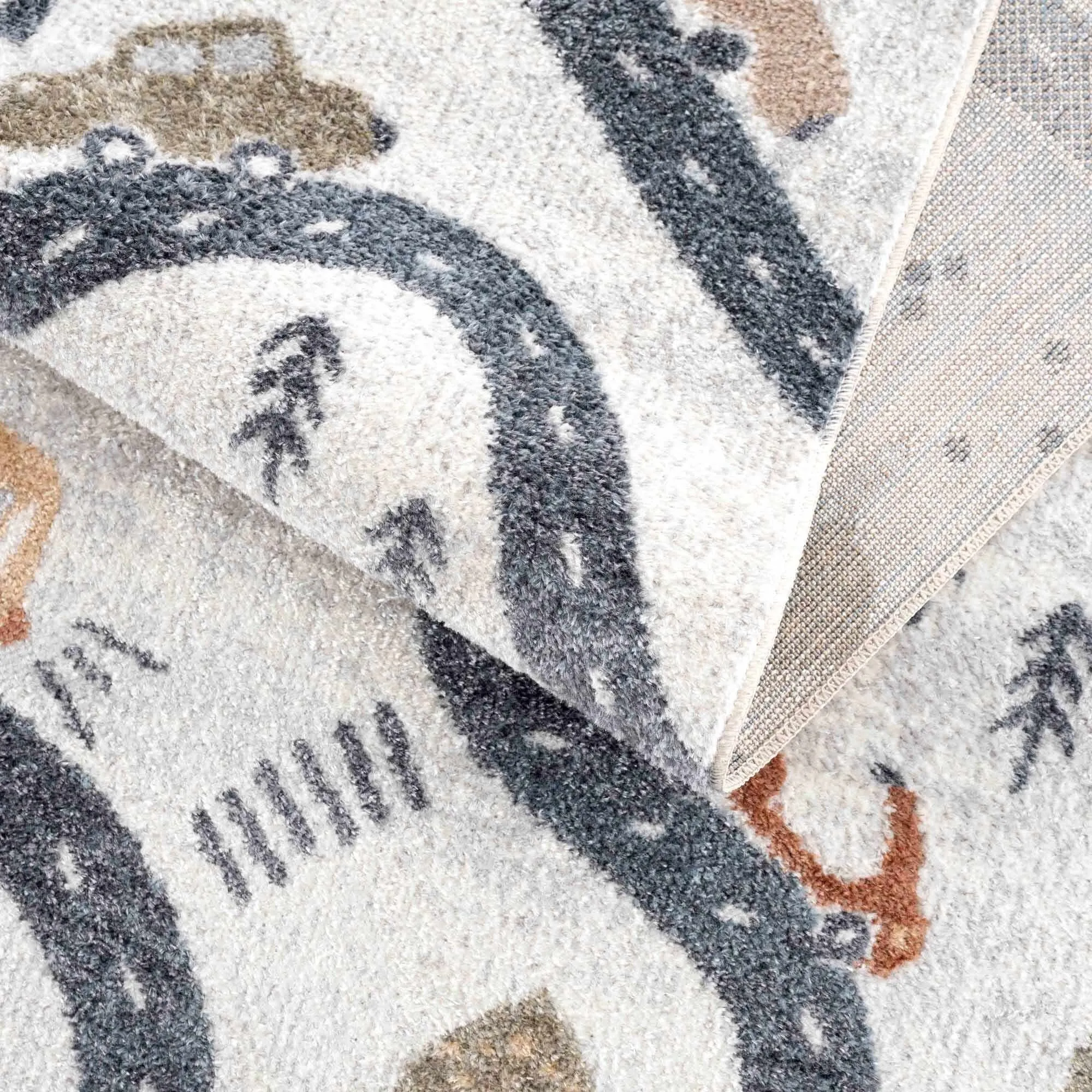 Mave Machine Washable Road Street Car Pattern Kids Room Boys Room Area Rug