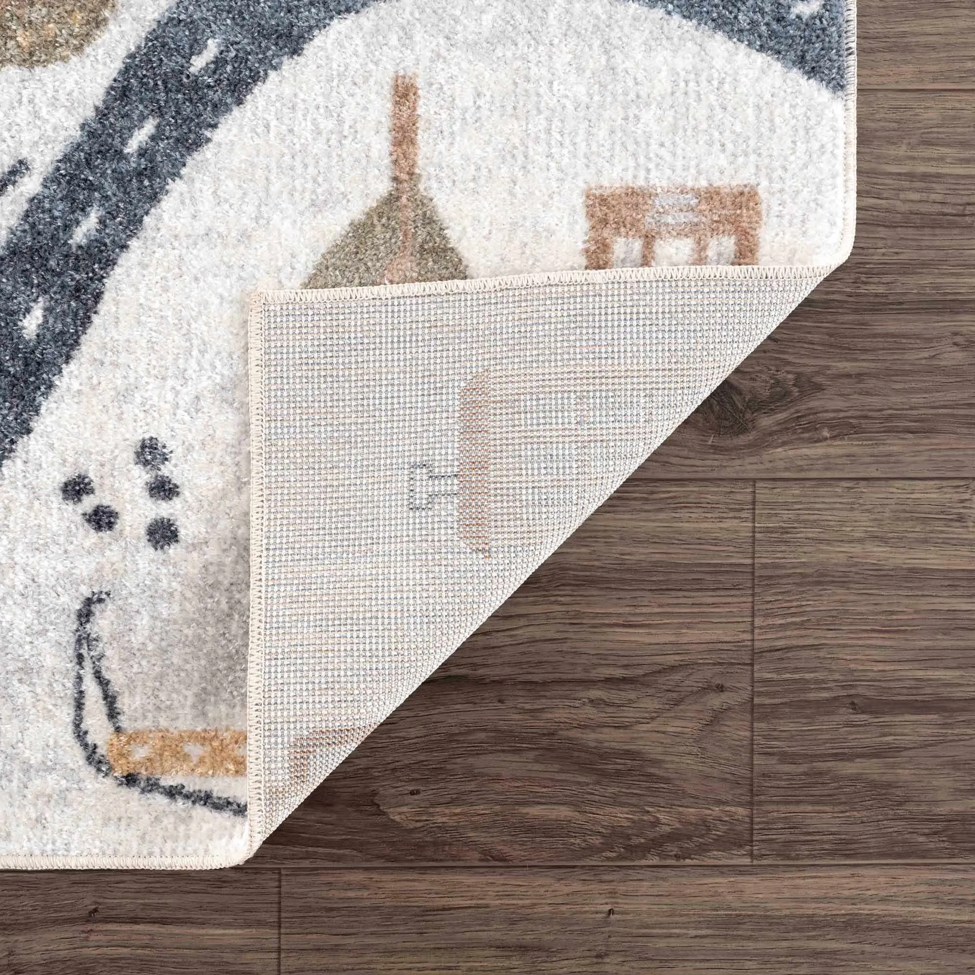 Mave Machine Washable Road Street Car Pattern Kids Room Boys Room Area Rug