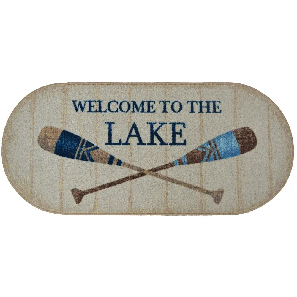 Mayberry Cozy Cabin Welcome to the Lake Accent Non-slip Lodge Cabin Mat - 20x44