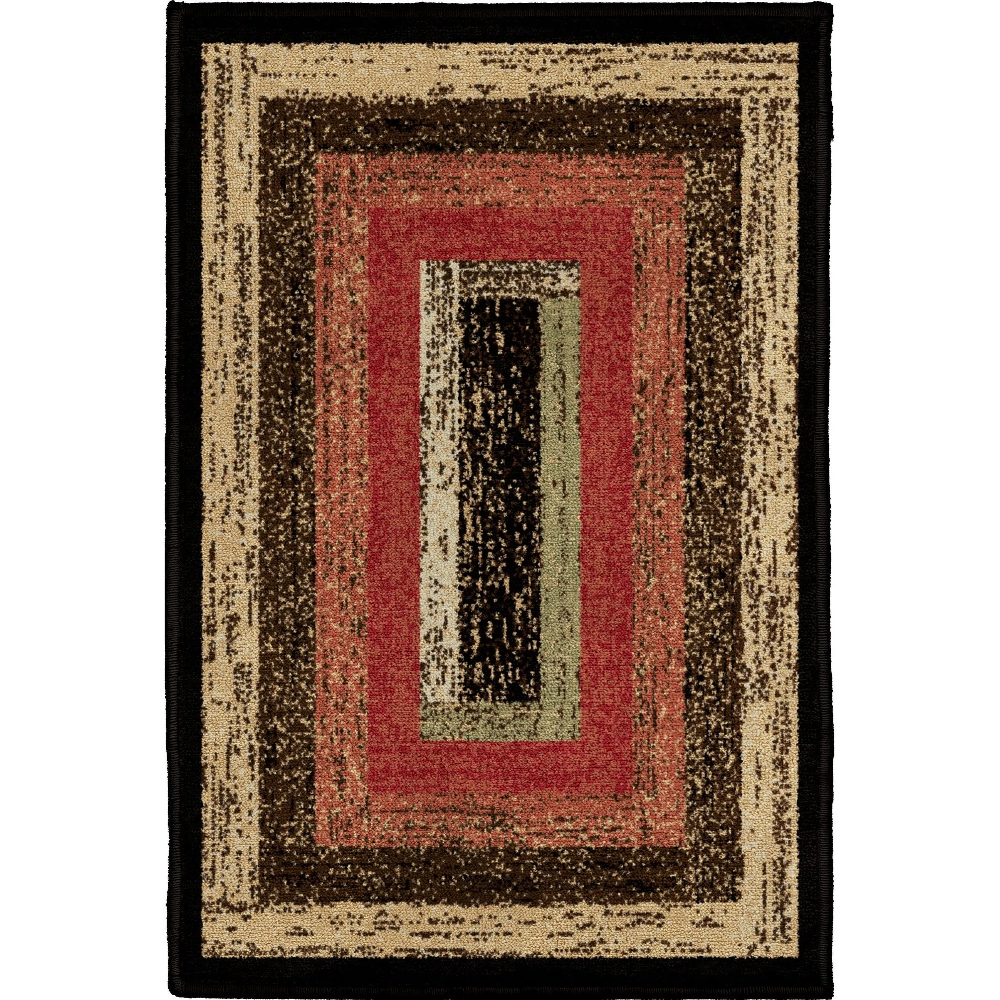 Mayberry Hearthside Rustic Panel Striped Lodge Area Rug