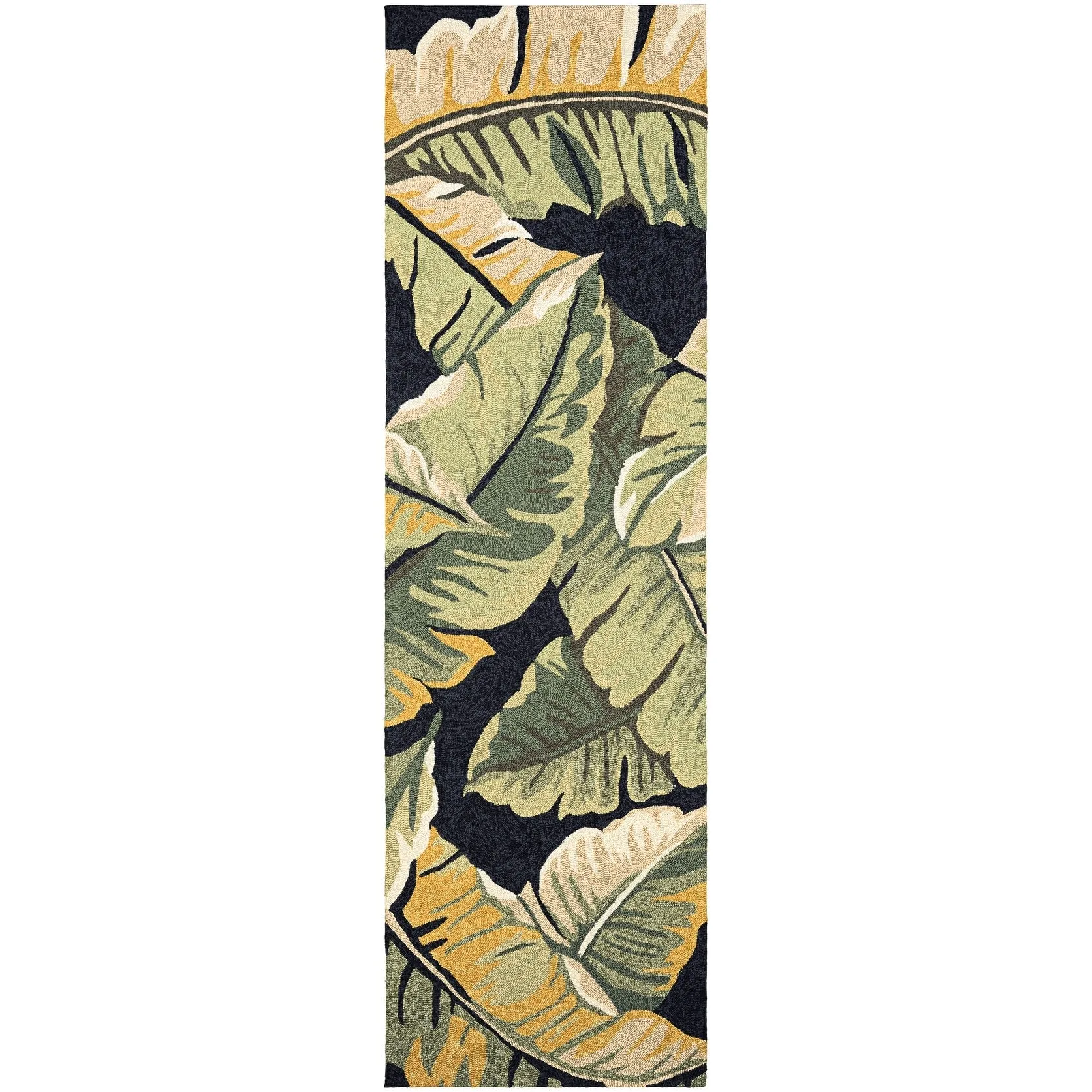 Miami Rainforest Black- Green Indoor/ Outdoor Area Rug
