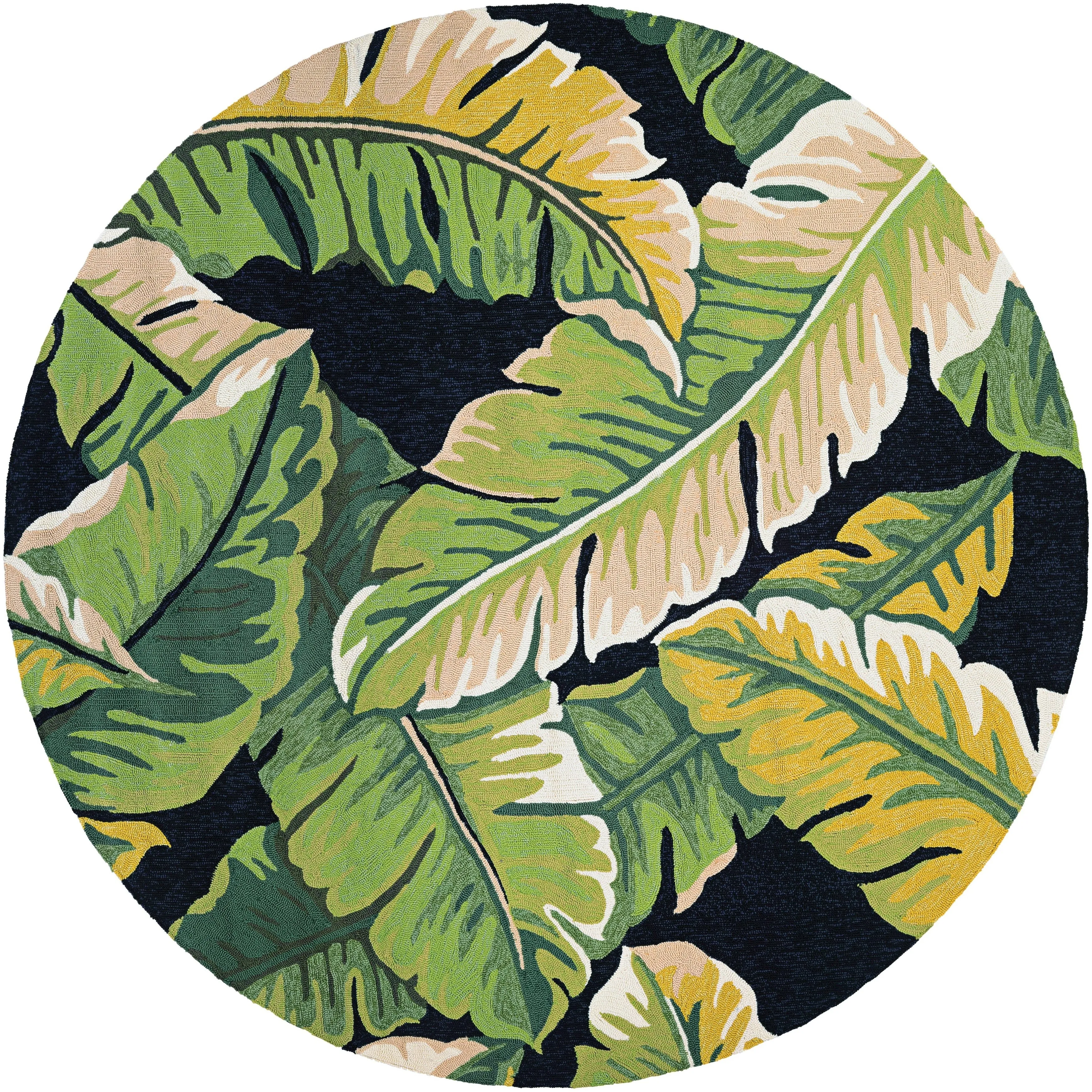 Miami Rainforest Black- Green Indoor/ Outdoor Area Rug