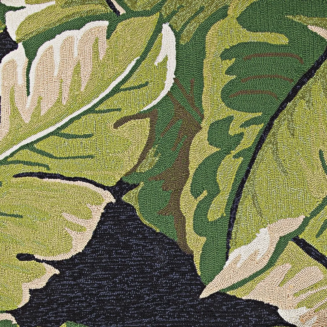 Miami Rainforest Black- Green Indoor/ Outdoor Area Rug