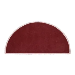 Minuteman International Contemporary Half Round Hearth Rug. 44 Inch Long. Plum Wine - 3'6