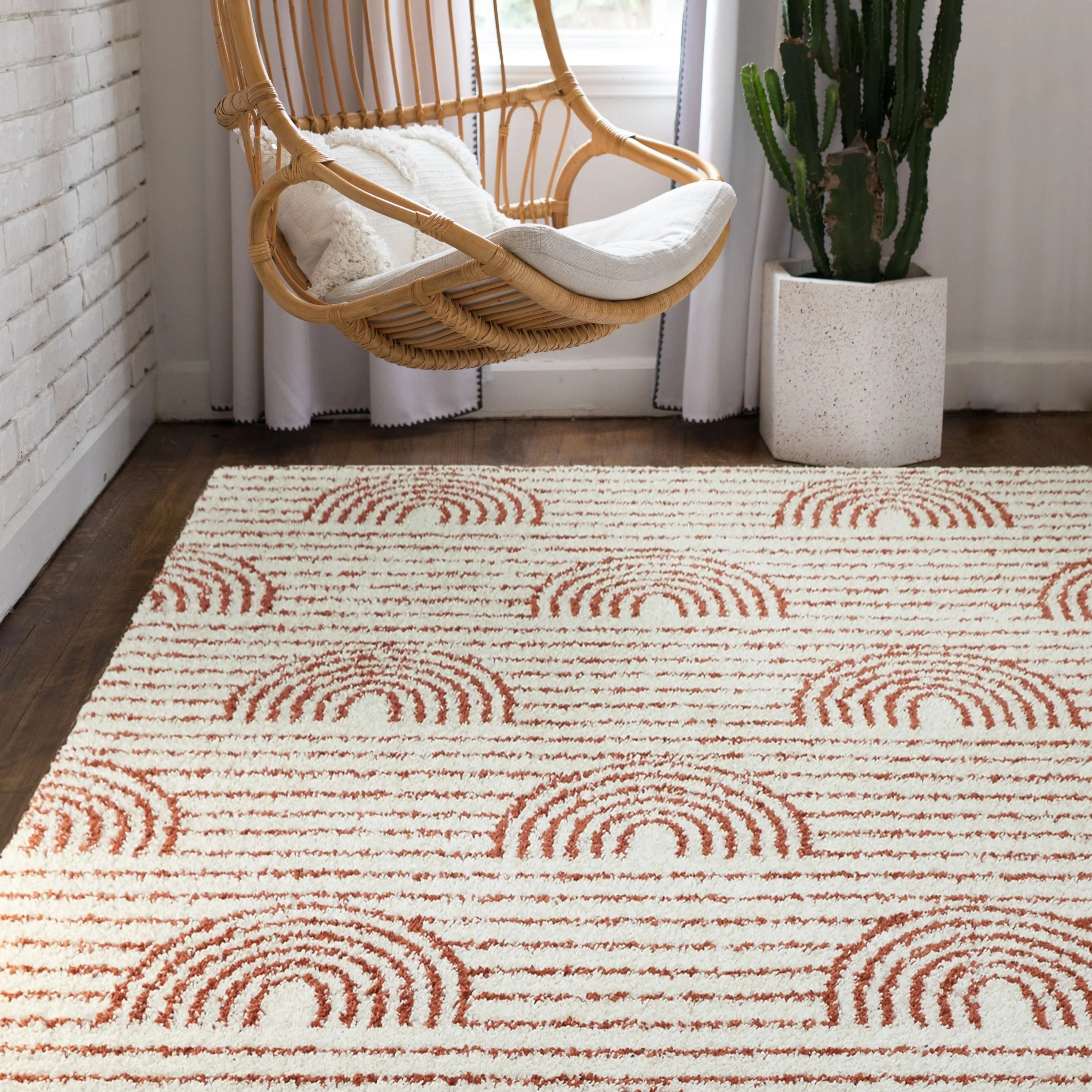 Mod-Tod Hailey Kids Rainbow Print Shag Berber Area Rug
