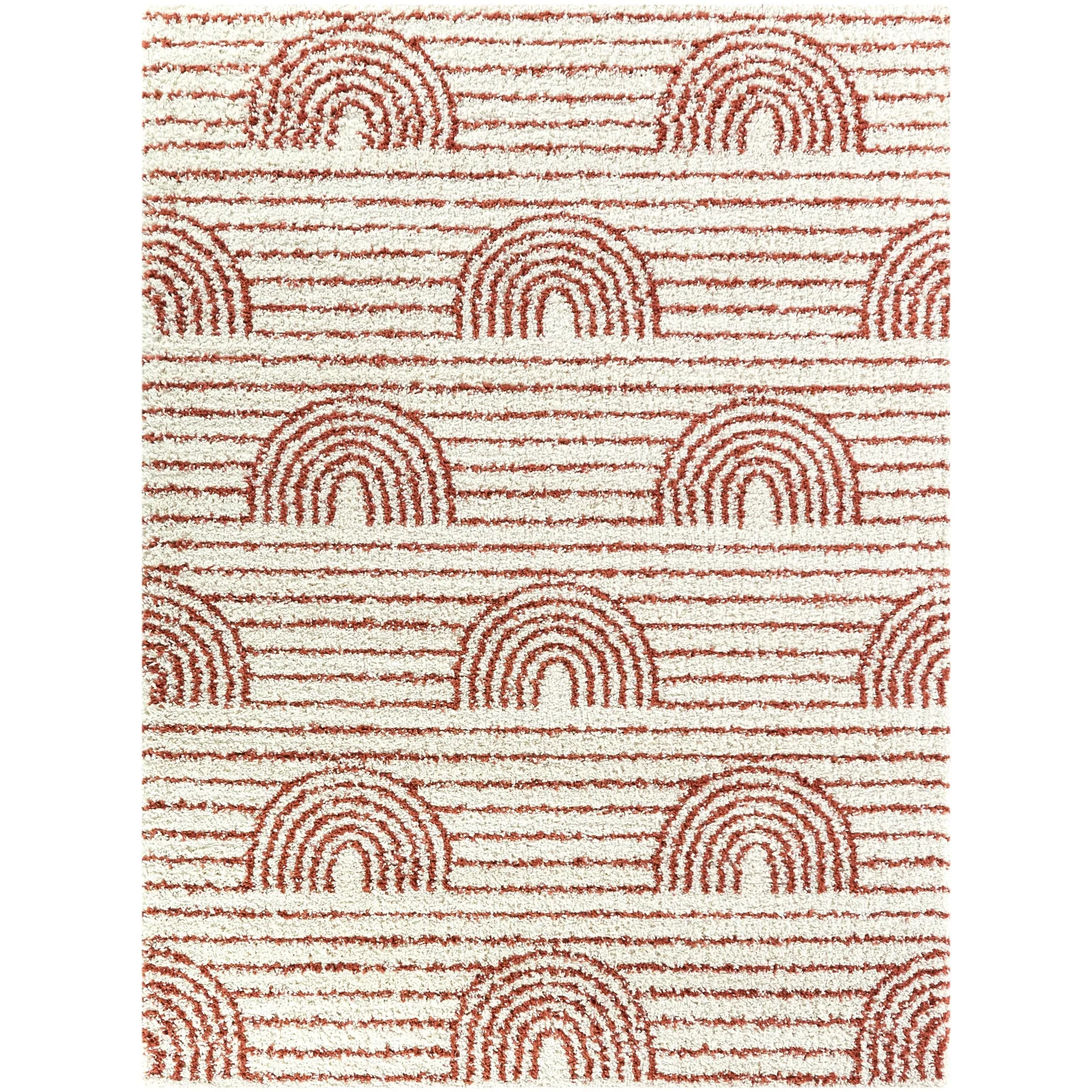 Mod-Tod Hailey Kids Rainbow Print Shag Berber Area Rug