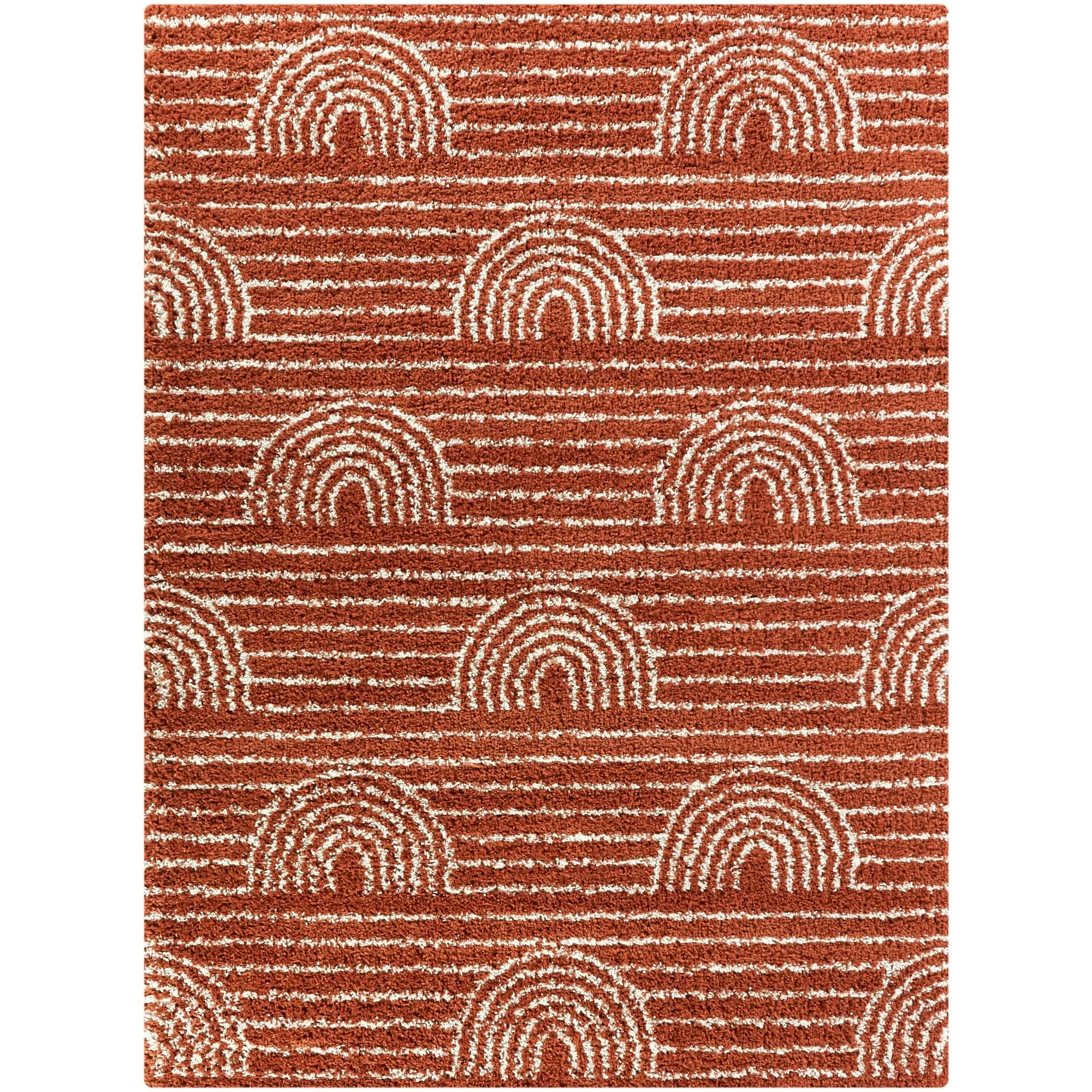Mod-Tod Hailey Kids Rainbow Print Shag Berber Area Rug