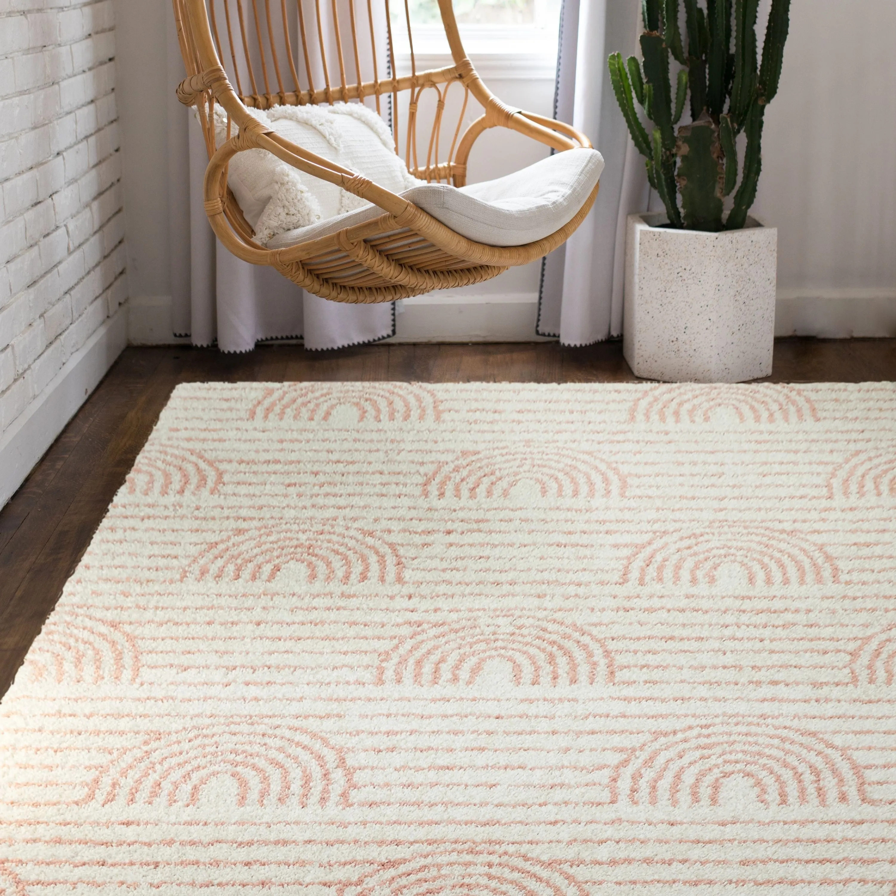 Mod-Tod Hailey Kids Rainbow Print Shag Berber Area Rug