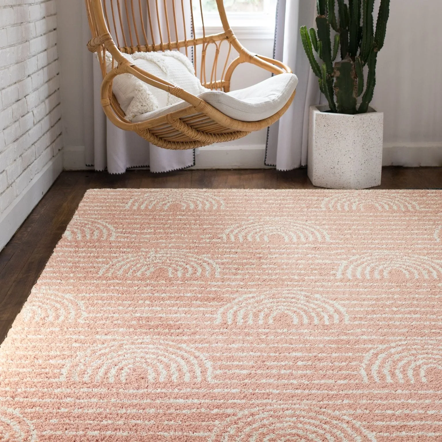Mod-Tod Hailey Kids Rainbow Print Shag Berber Area Rug