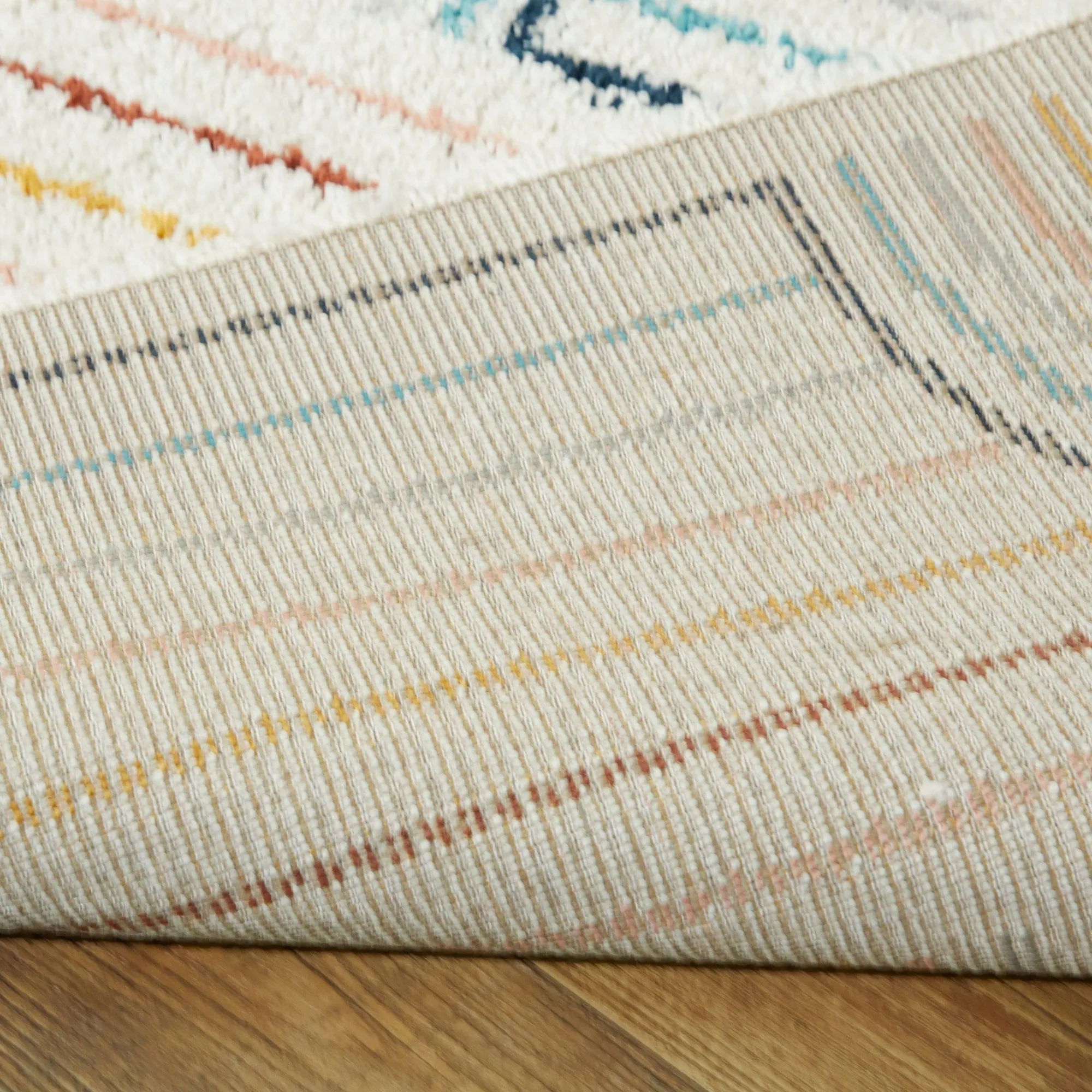 Mod-Tod Hailey Kids Rainbow Print Shag Berber Area Rug