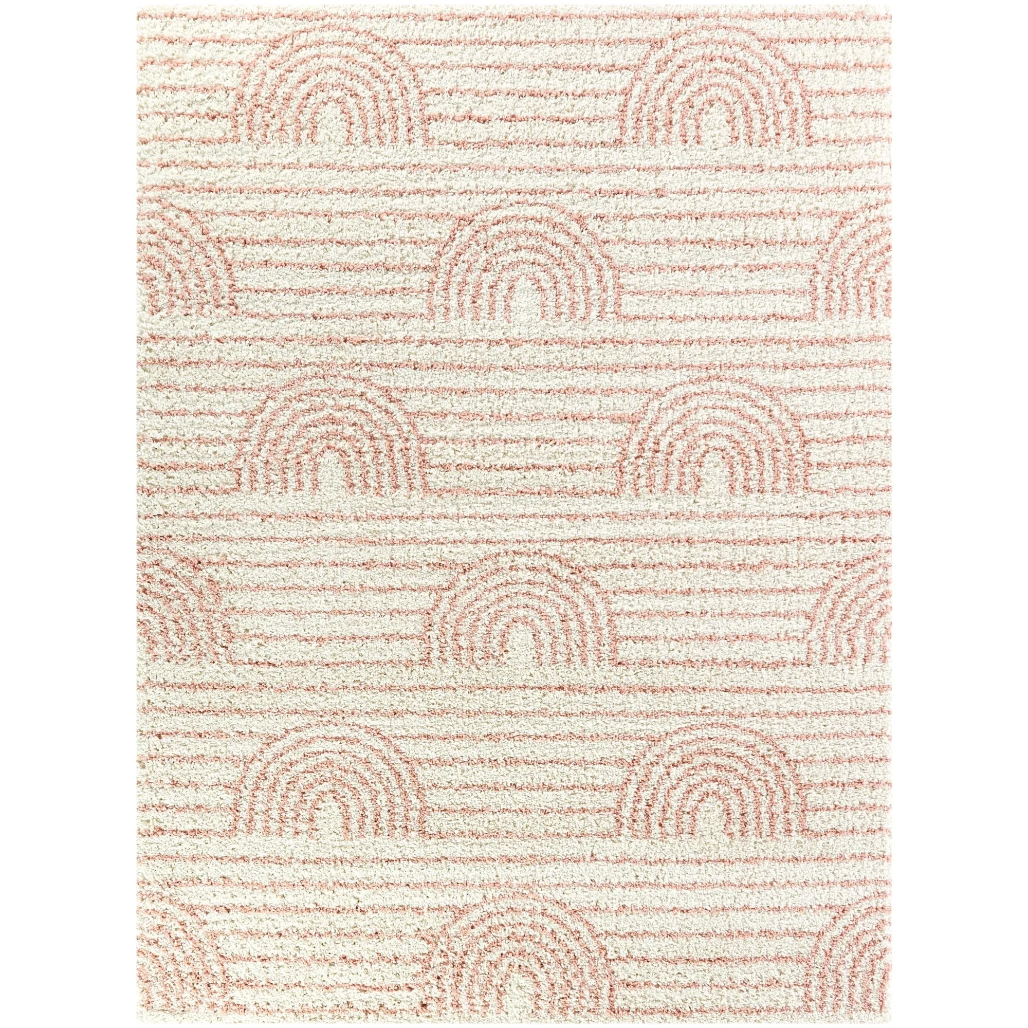 Mod-Tod Hailey Kids Rainbow Print Shag Berber Area Rug