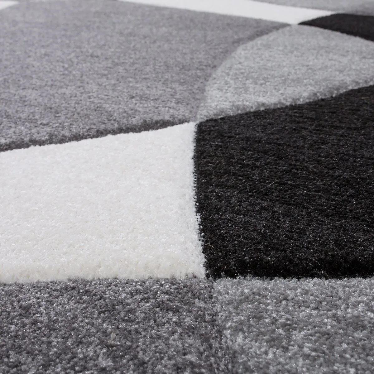 Modern Area Rug Abstract Geometric Pattern with Contour Cut