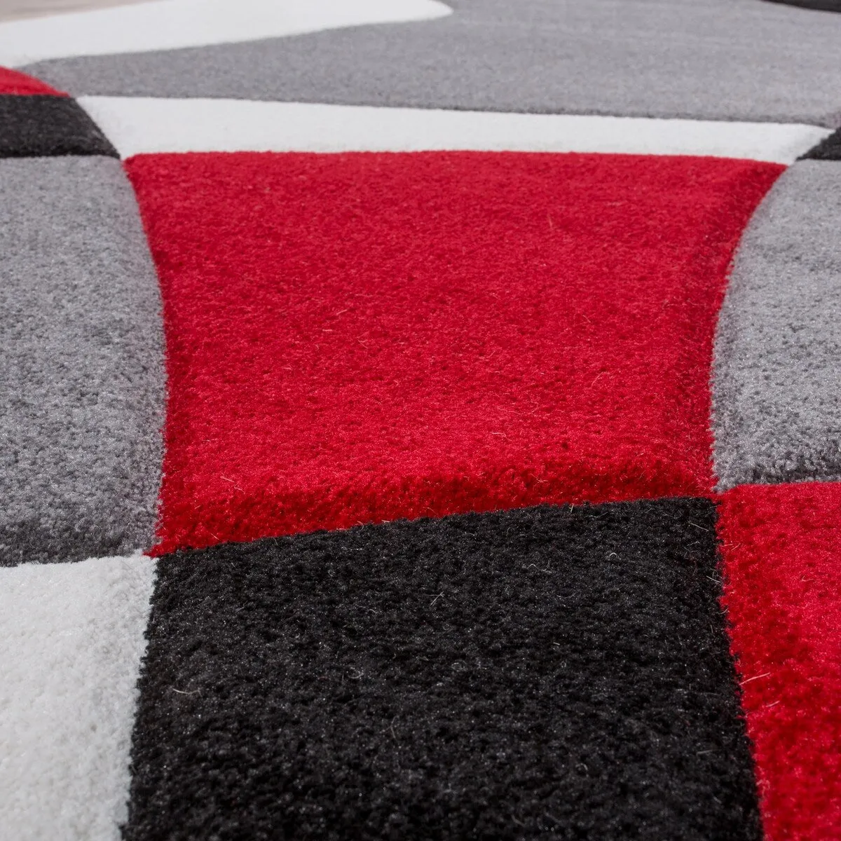 Modern Area Rug Abstract Geometric Pattern with Contour Cut
