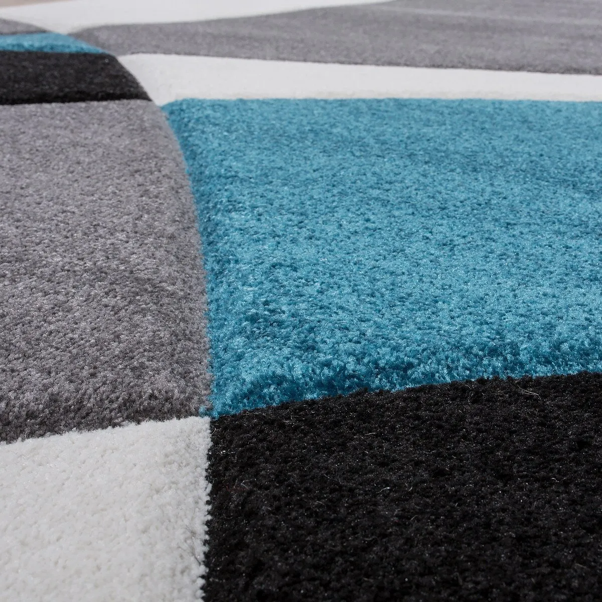 Modern Area Rug Abstract Geometric Pattern with Contour Cut